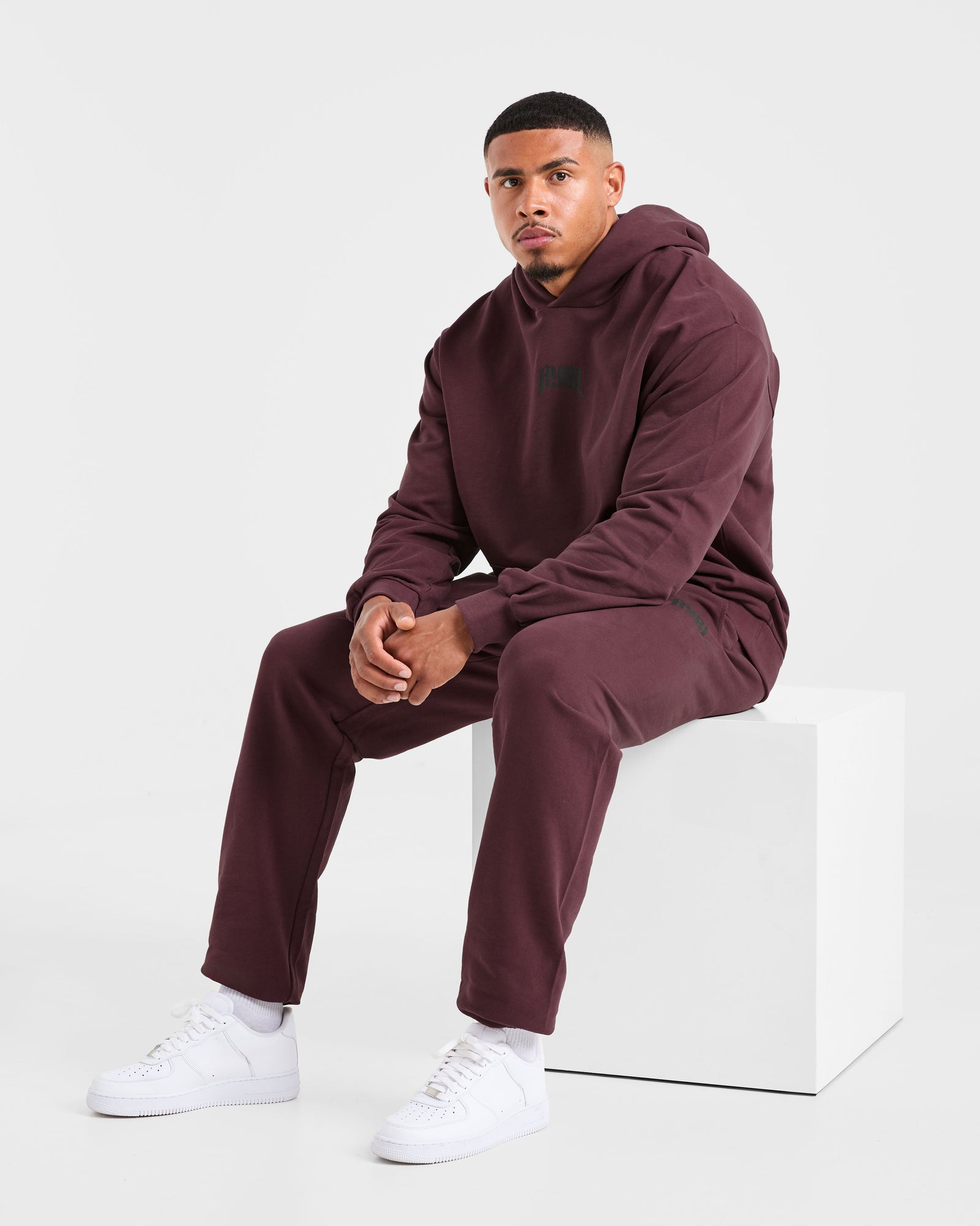 Lifting Club Gothic Oversized Hoodie - Dusty Plum/Black