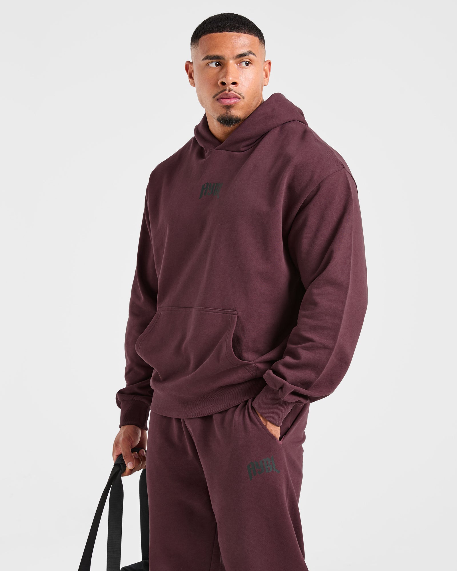 Lifting Club Gothic Oversized Hoodie - Dusty Plum/Black