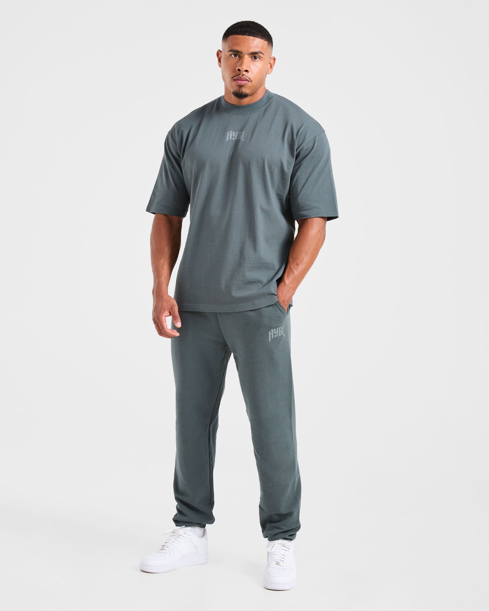 Lifting Club Gothic Oversized T Shirt - Iron Slate