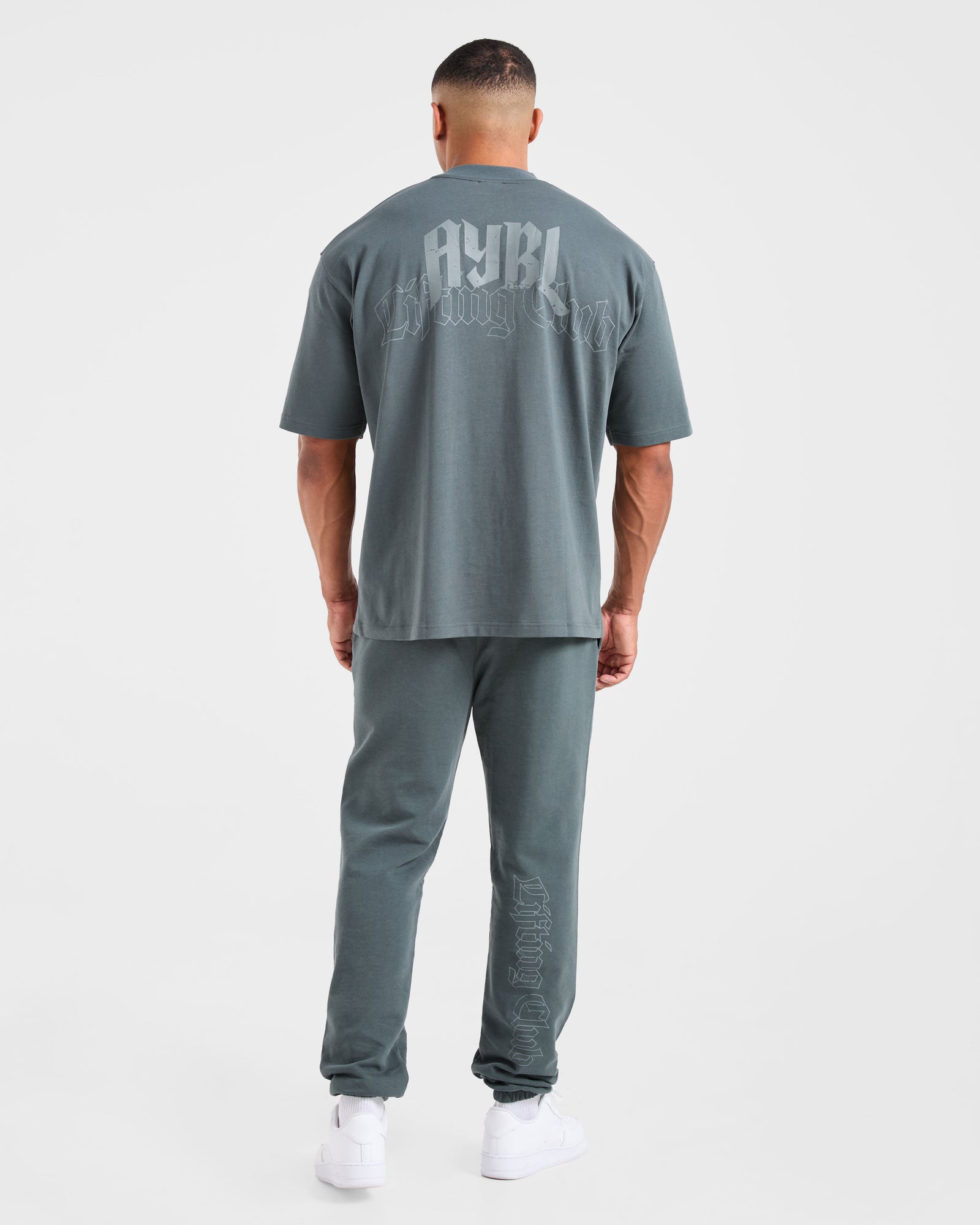 Lifting Club Gothic Oversized T Shirt - Iron Slate