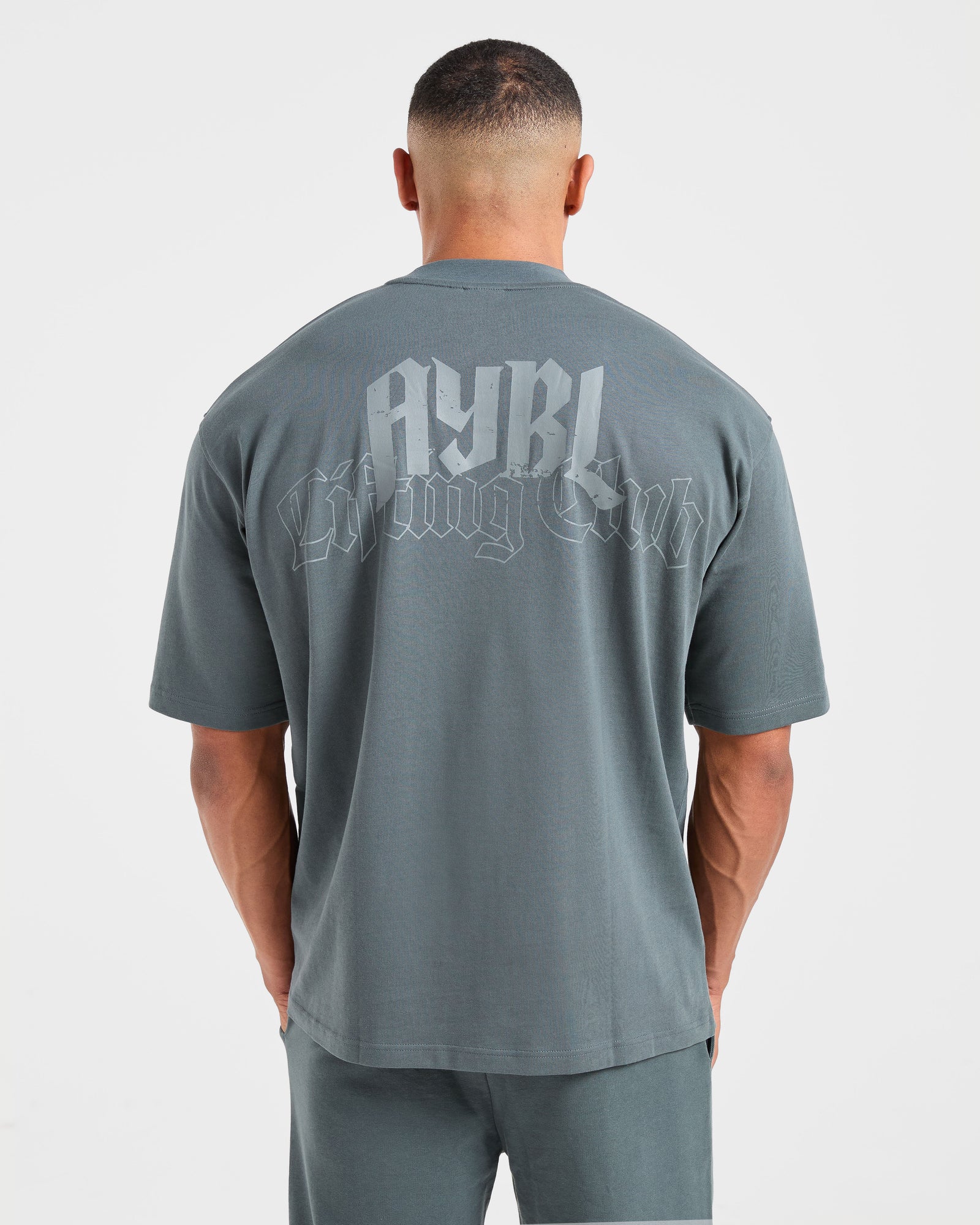 Lifting Club Gothic Oversized T Shirt - Iron Slate