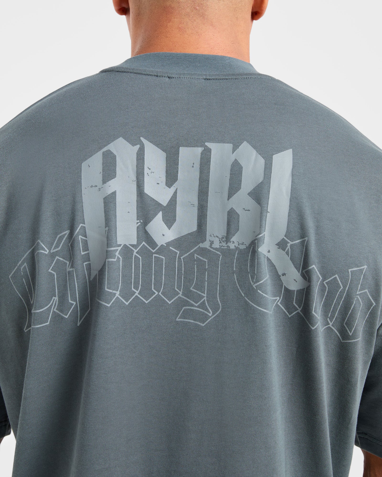 Lifting Club Gothic Oversized T Shirt - Iron Slate