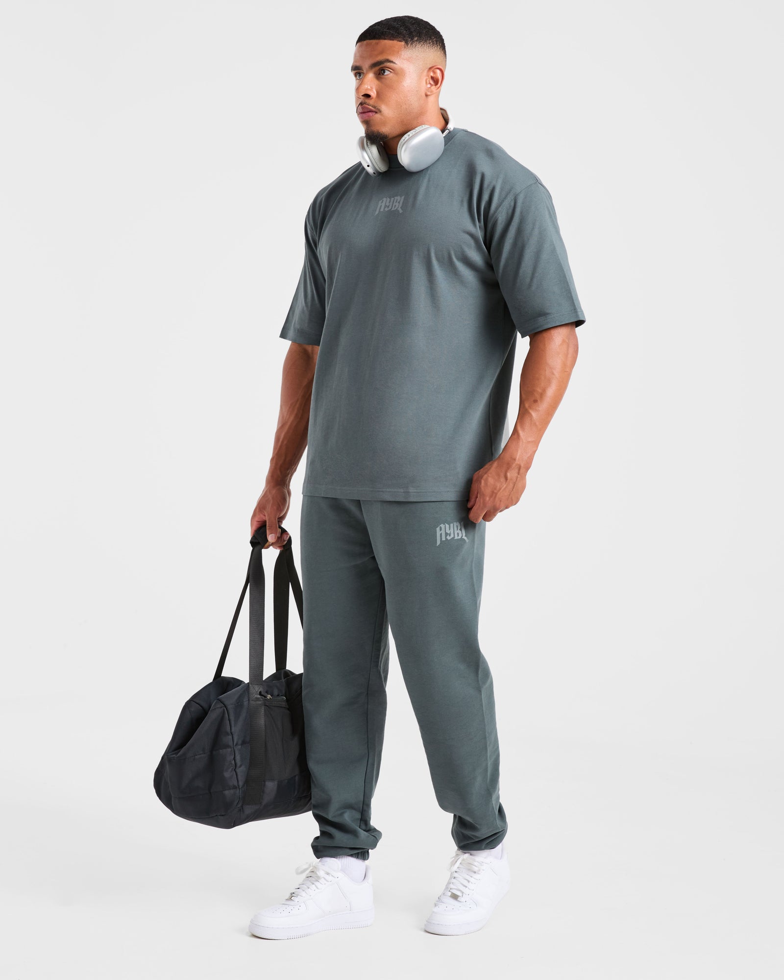 Lifting Club Gothic Oversized Joggers - Iron Slate