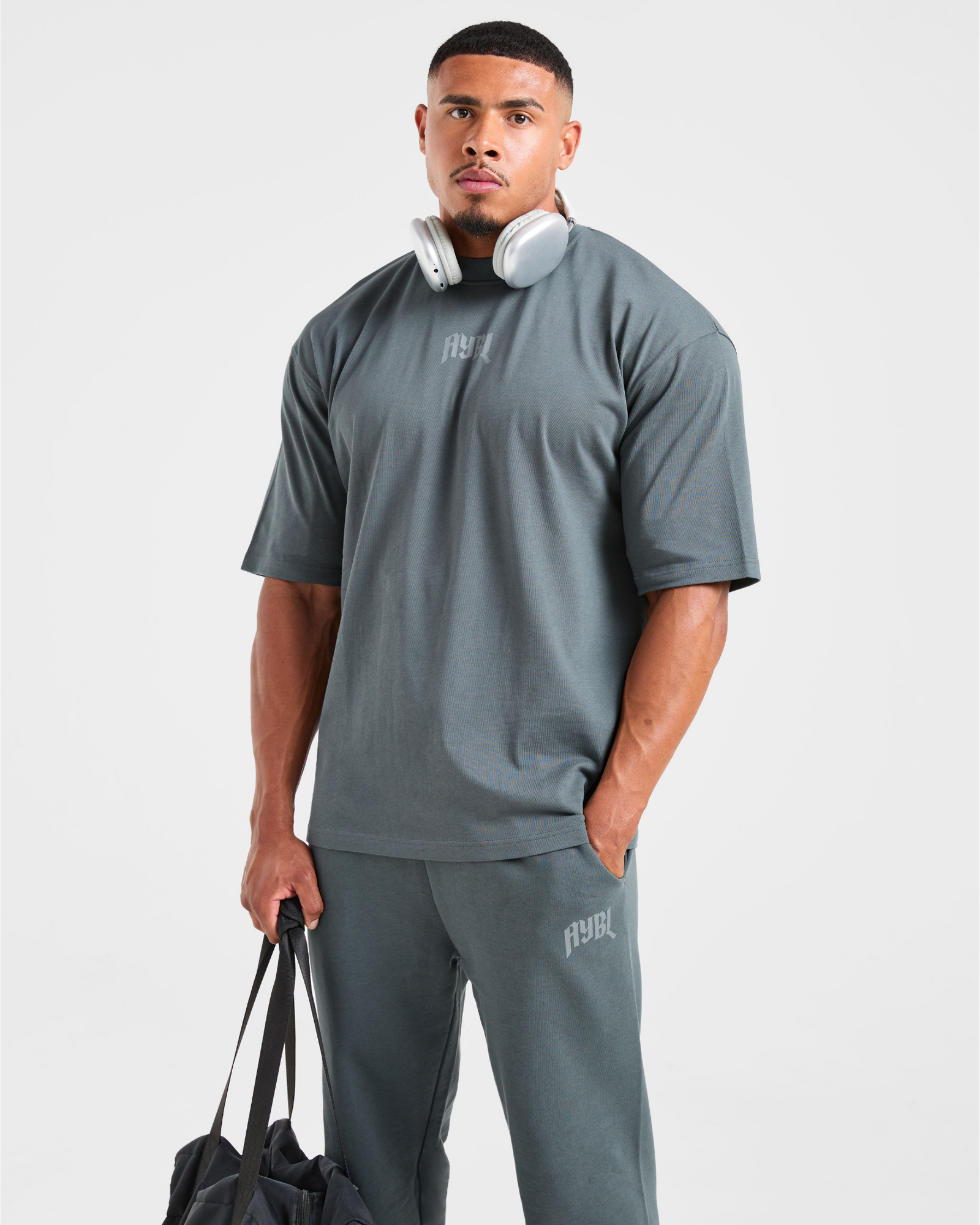 Lifting Club Gothic Oversized Joggers - Iron Slate