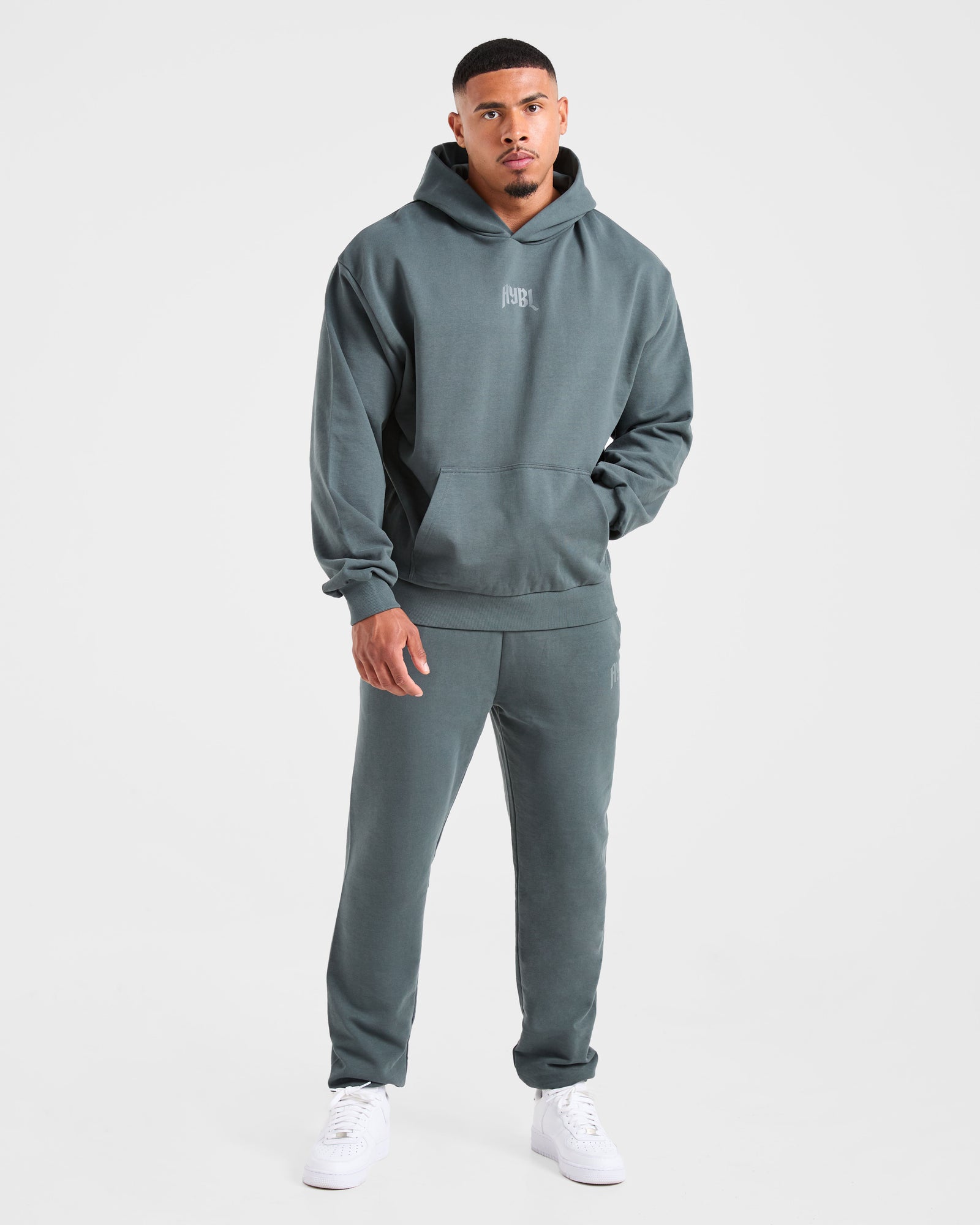 Lifting Club Gothic Oversized Hoodie - Iron Slate