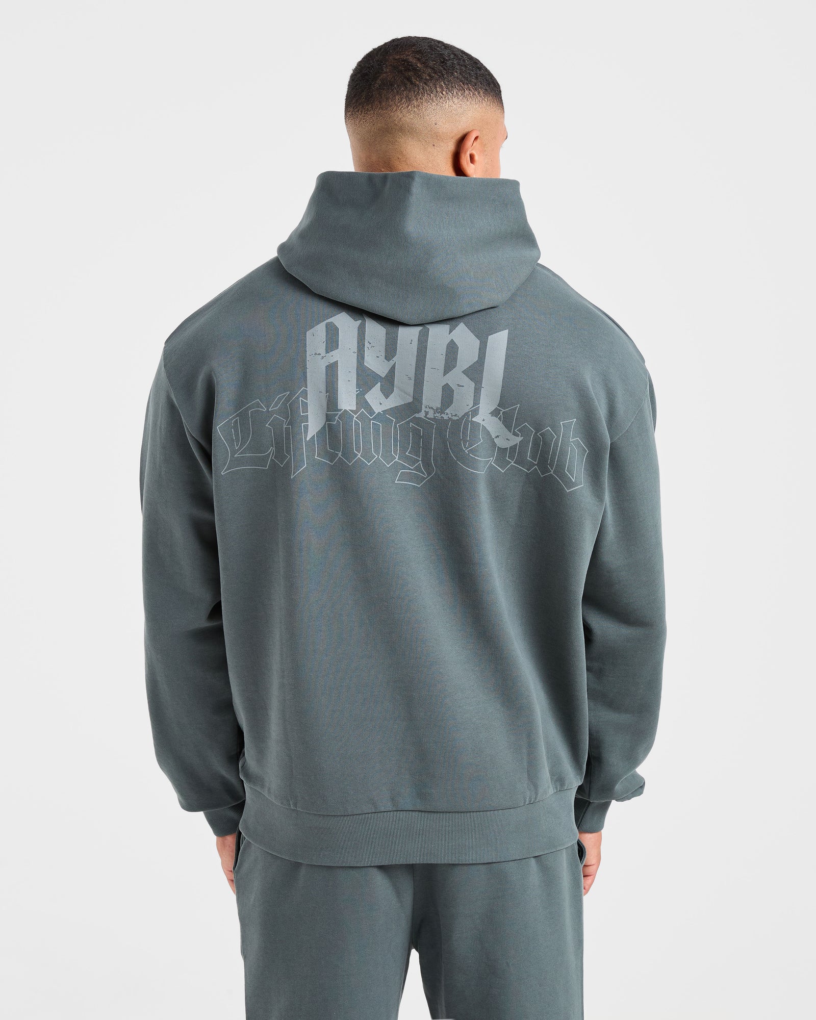 Lifting Club Gothic Oversized Hoodie - Iron Slate