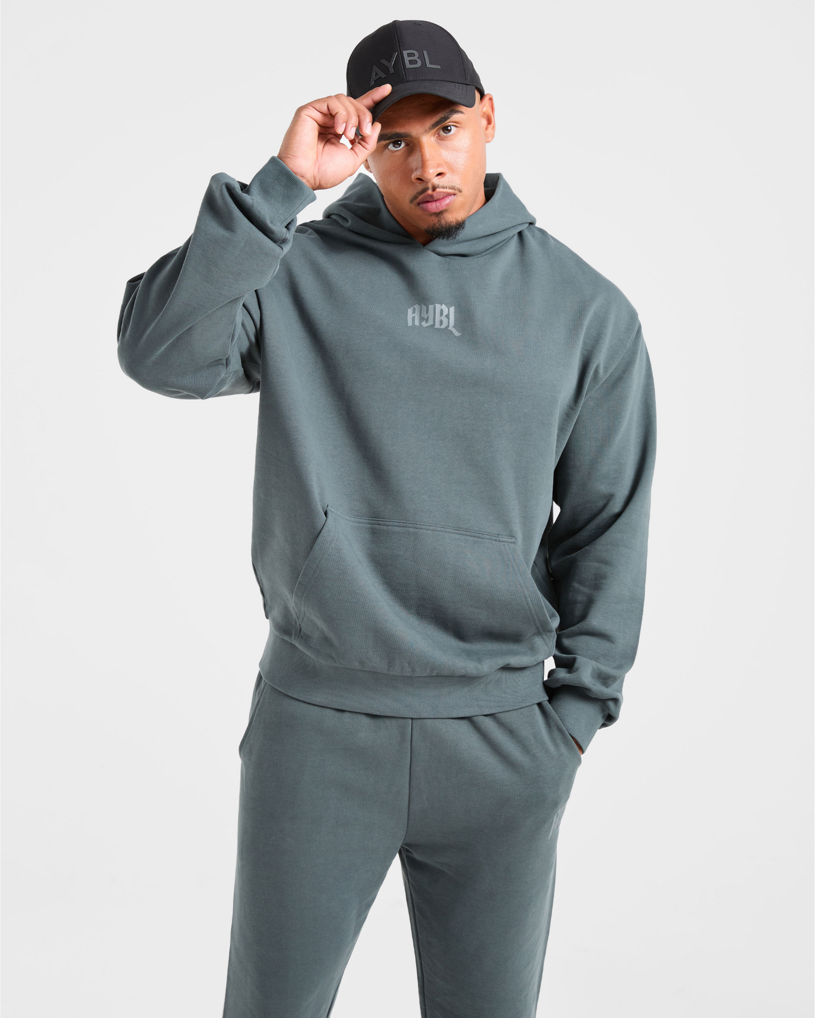 Lifting Club Gothic Oversized Hoodie - Iron Slate