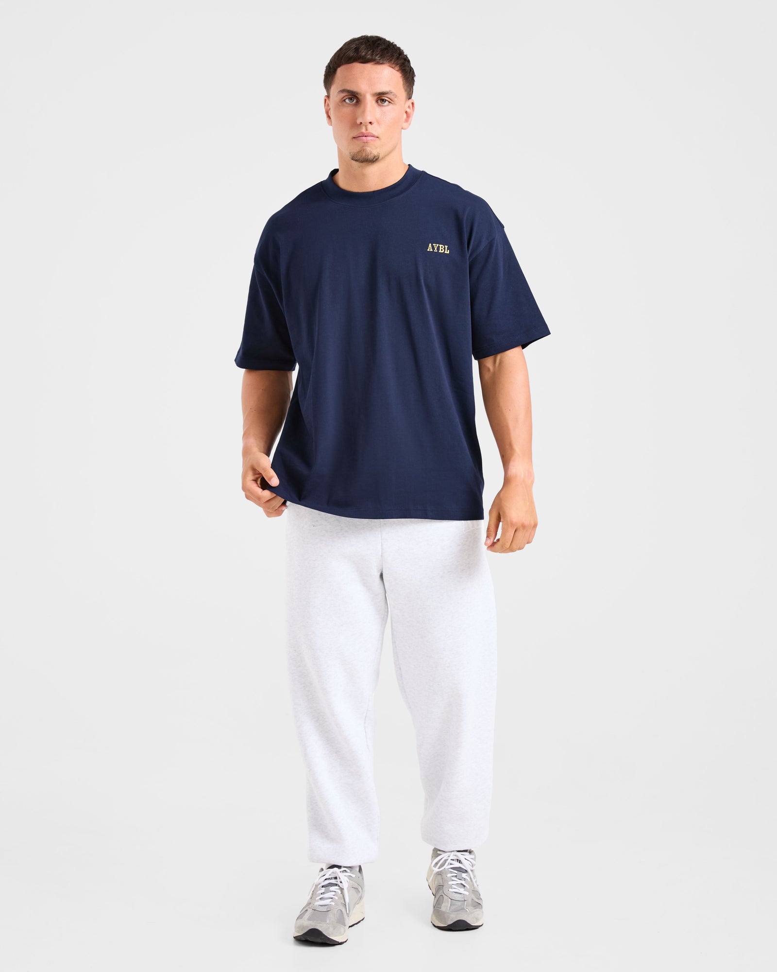 Lifting Essentials Oversized T Shirt - Navy/Yellow