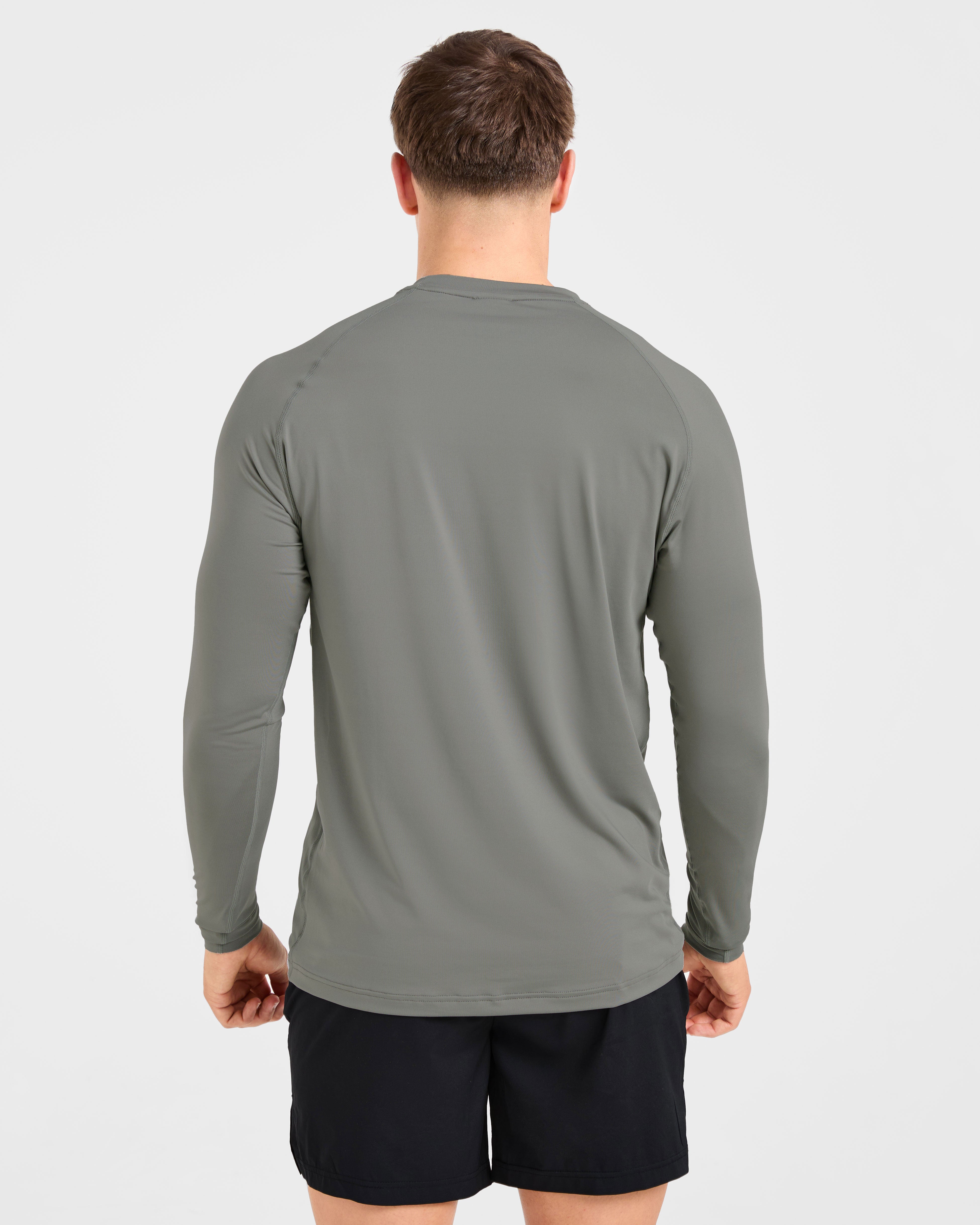 Essential Long Sleeve T Shirt - Olive Smoke