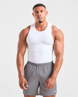 Muscle Ribbed Tank - White