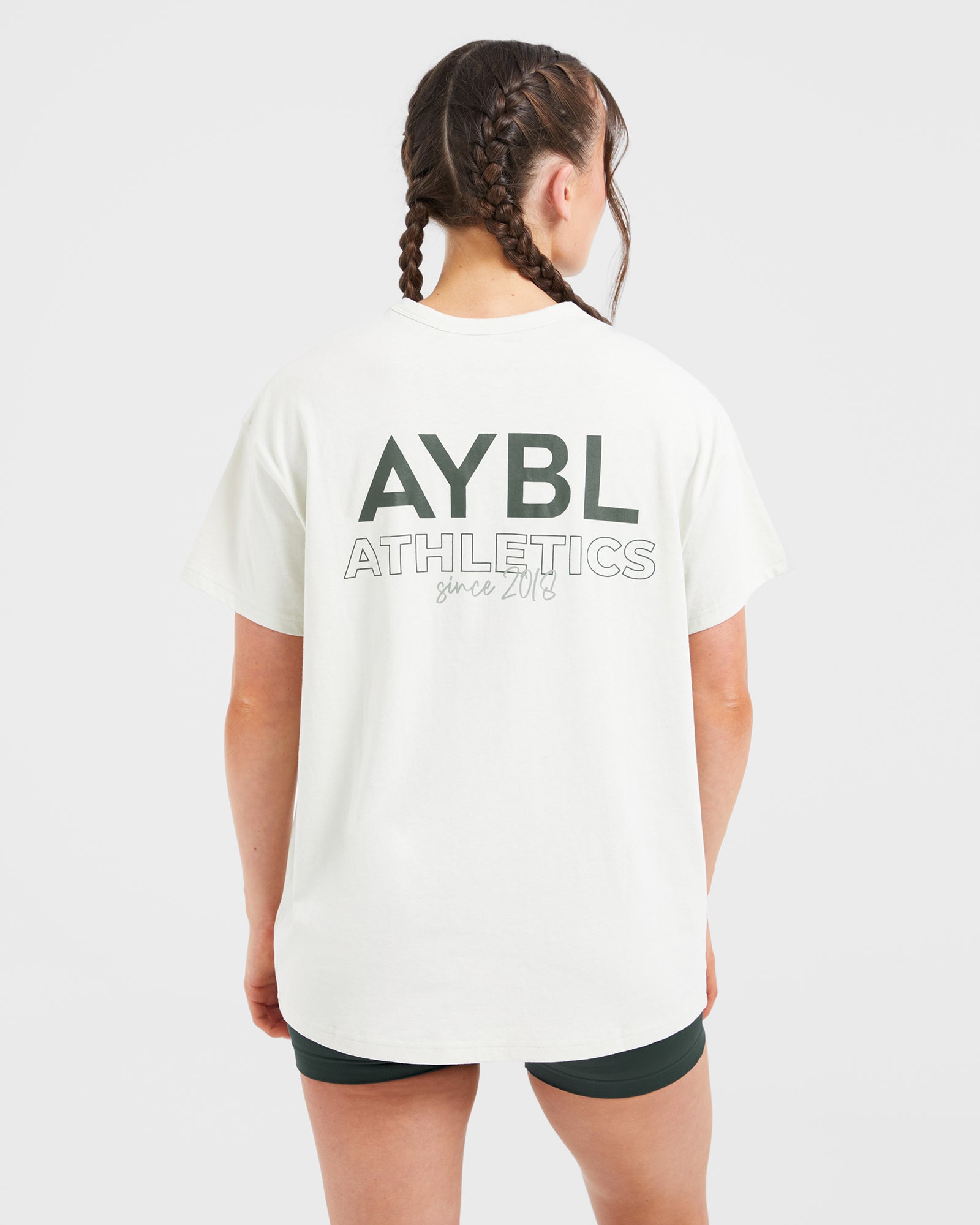AYBL Athletics Oversized T Shirt - Off White/Green