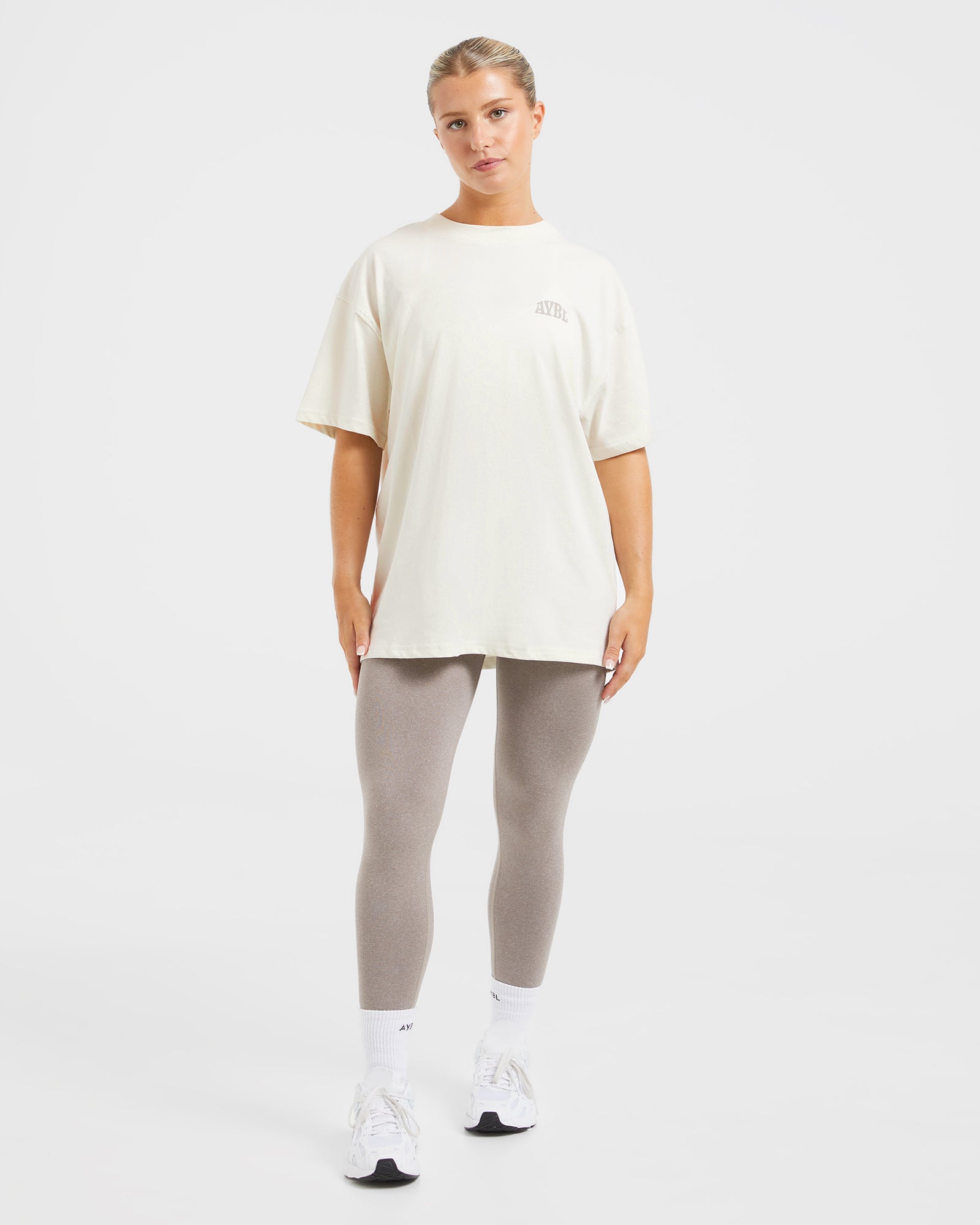 Mind Over Matter Oversized T Shirt - Beige/Brown