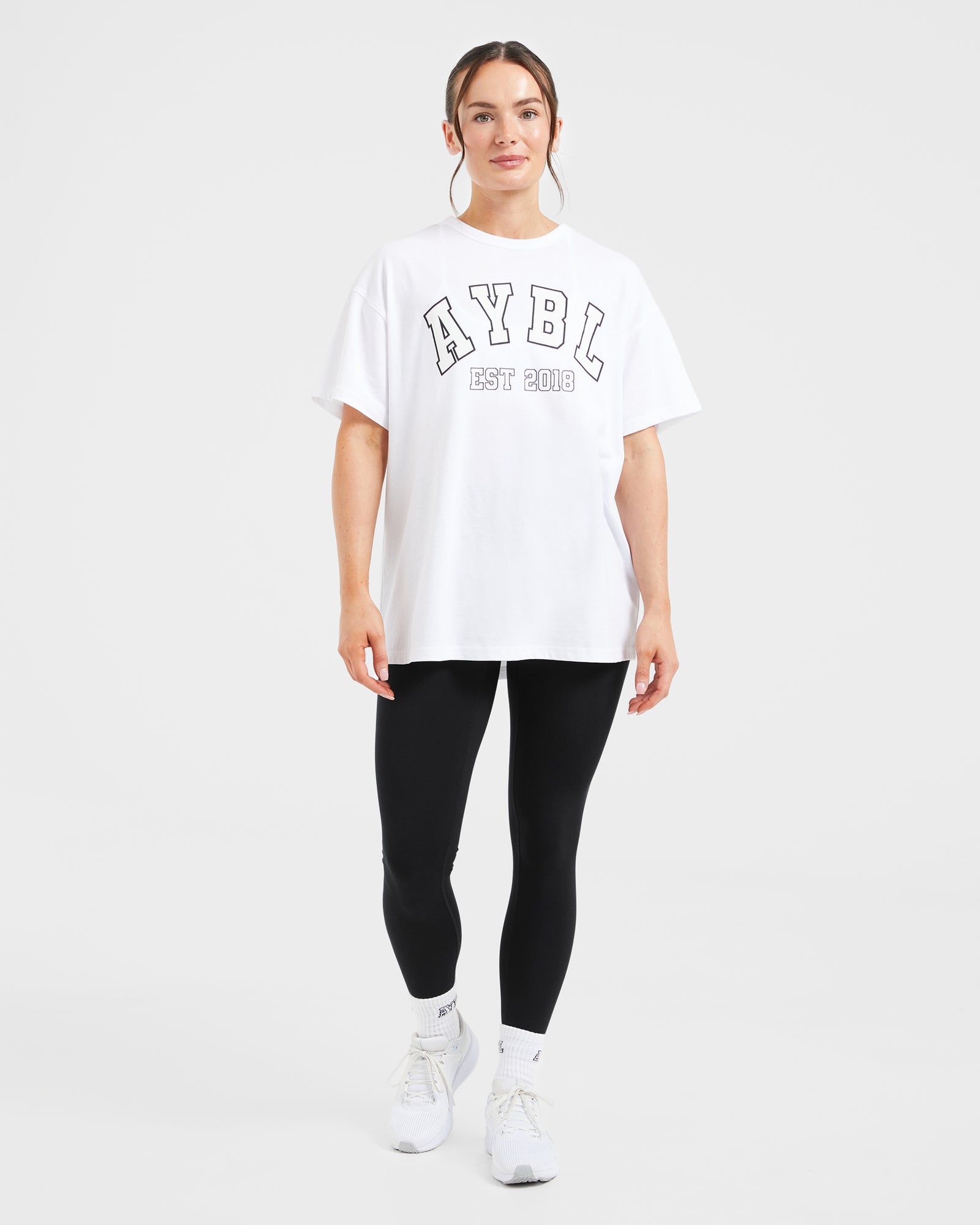 Varsity Oversized T Shirt - White - aybldev