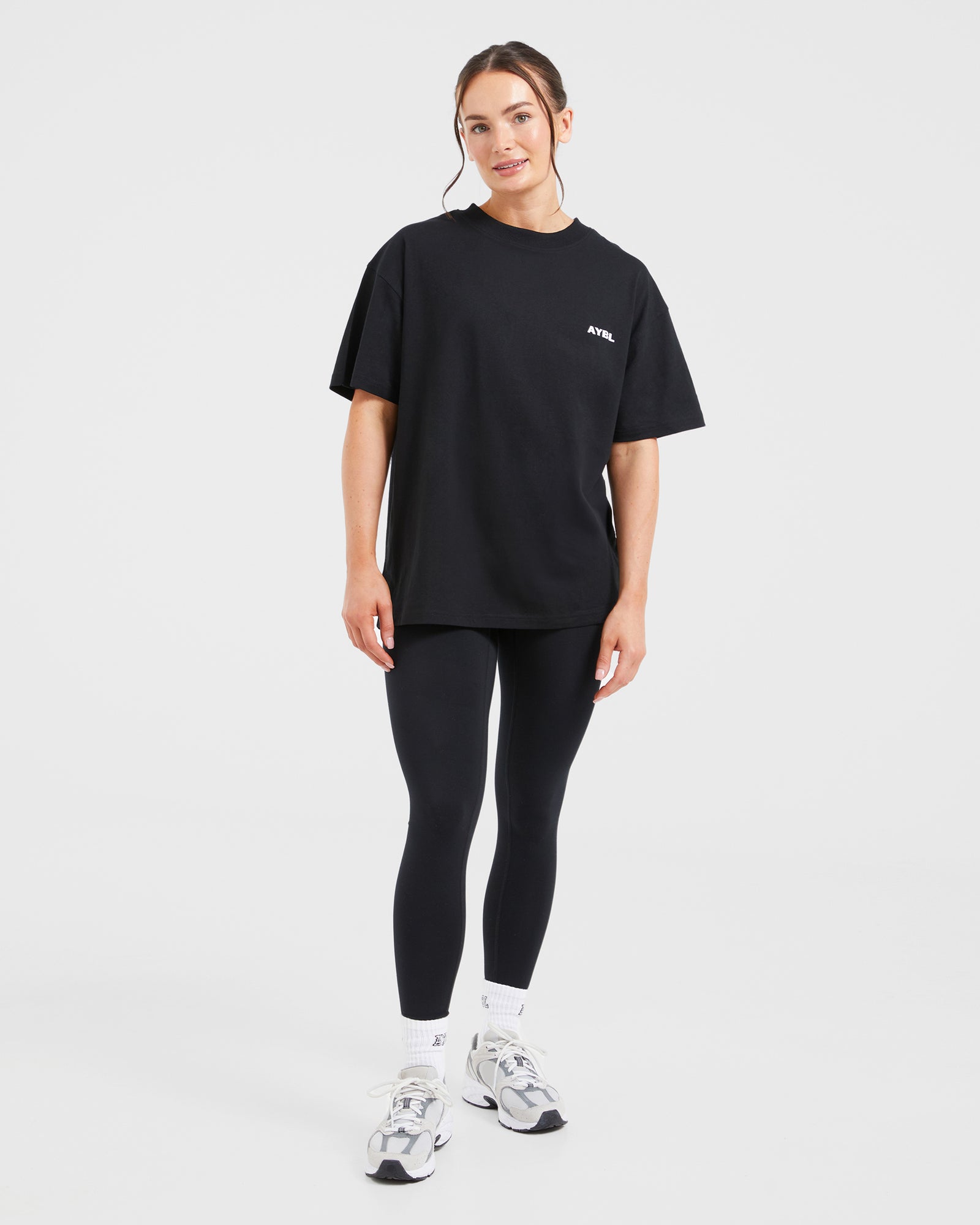 AYBL Lift Italic Oversized T Shirt - Black