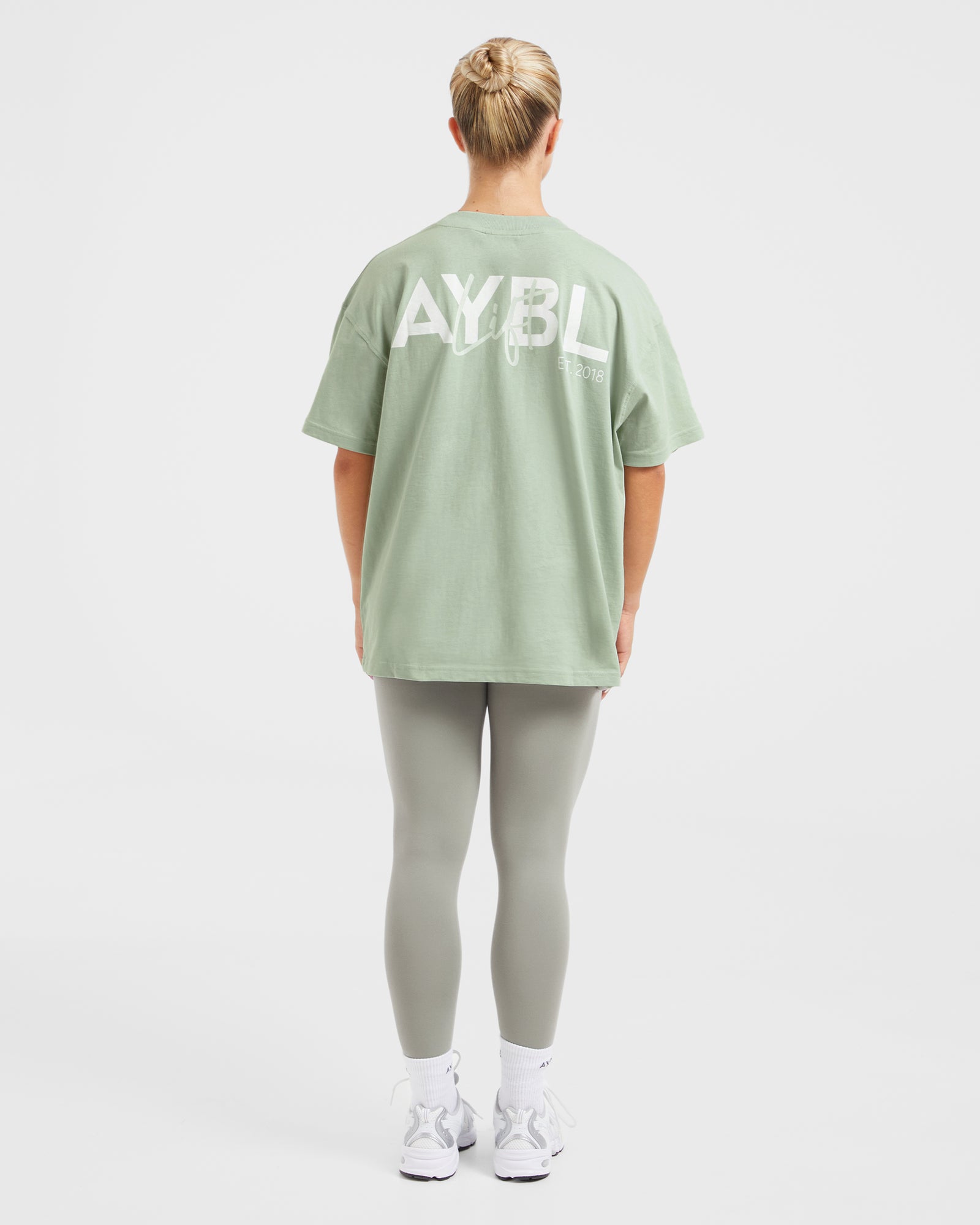Lift Graphic Oversized T Shirt - Light Sage