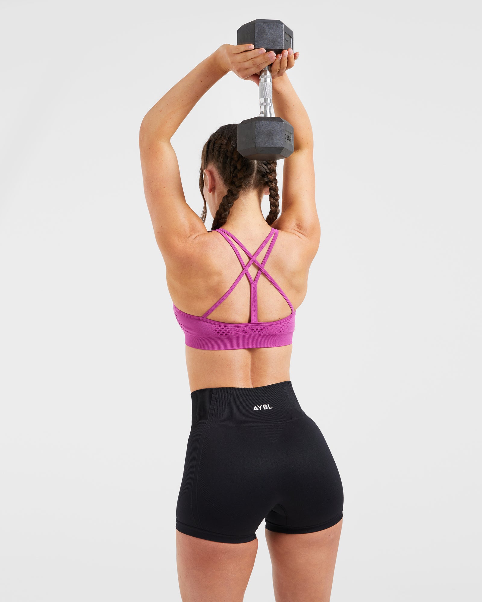 Essential Seamless Strappy Sports Bra - Magenta - aybldev