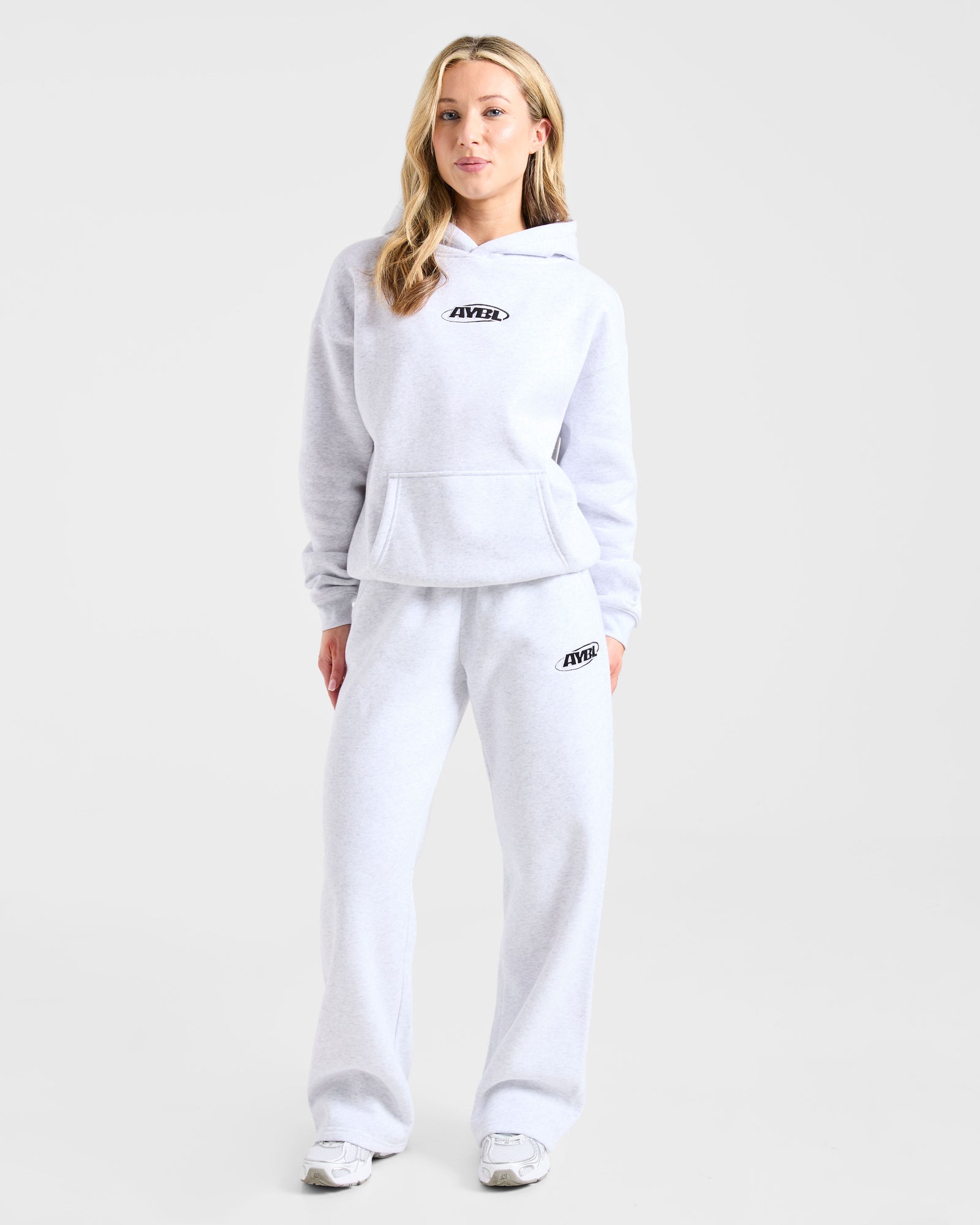 Sports Essentials Oversized Straight Leg Joggers - Heather Grey/Black
