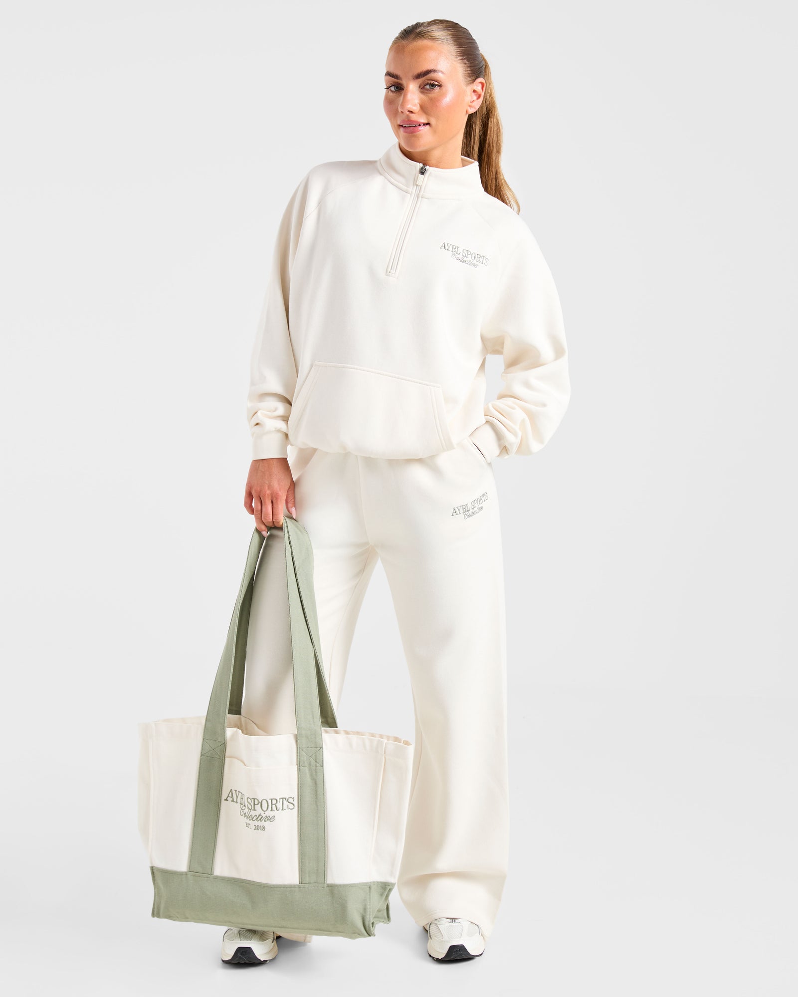 Sports Collective Oversized Straight Leg Joggers - Off White