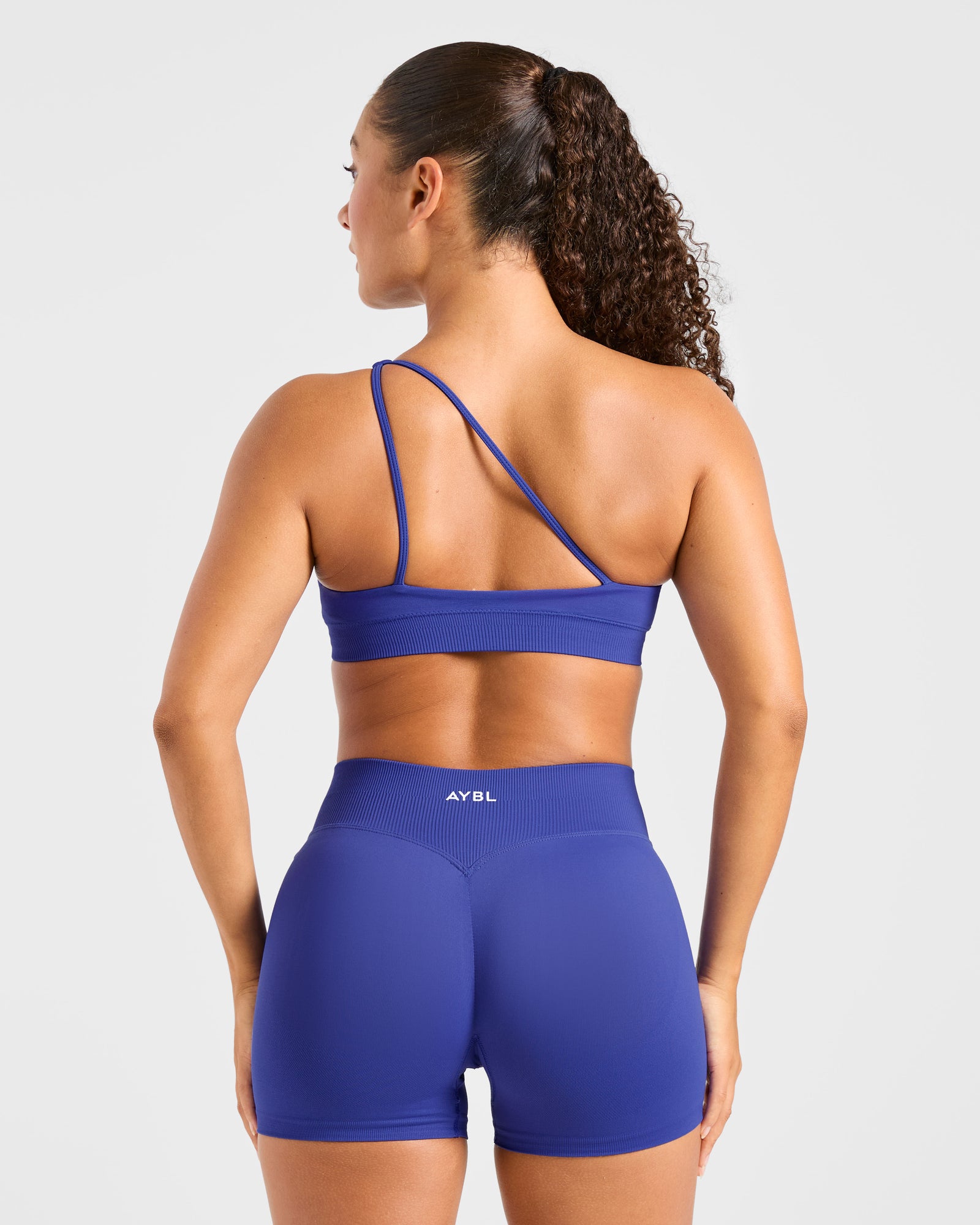 Enhance Seamless One Shoulder Sports Bra - Cobalt Blue