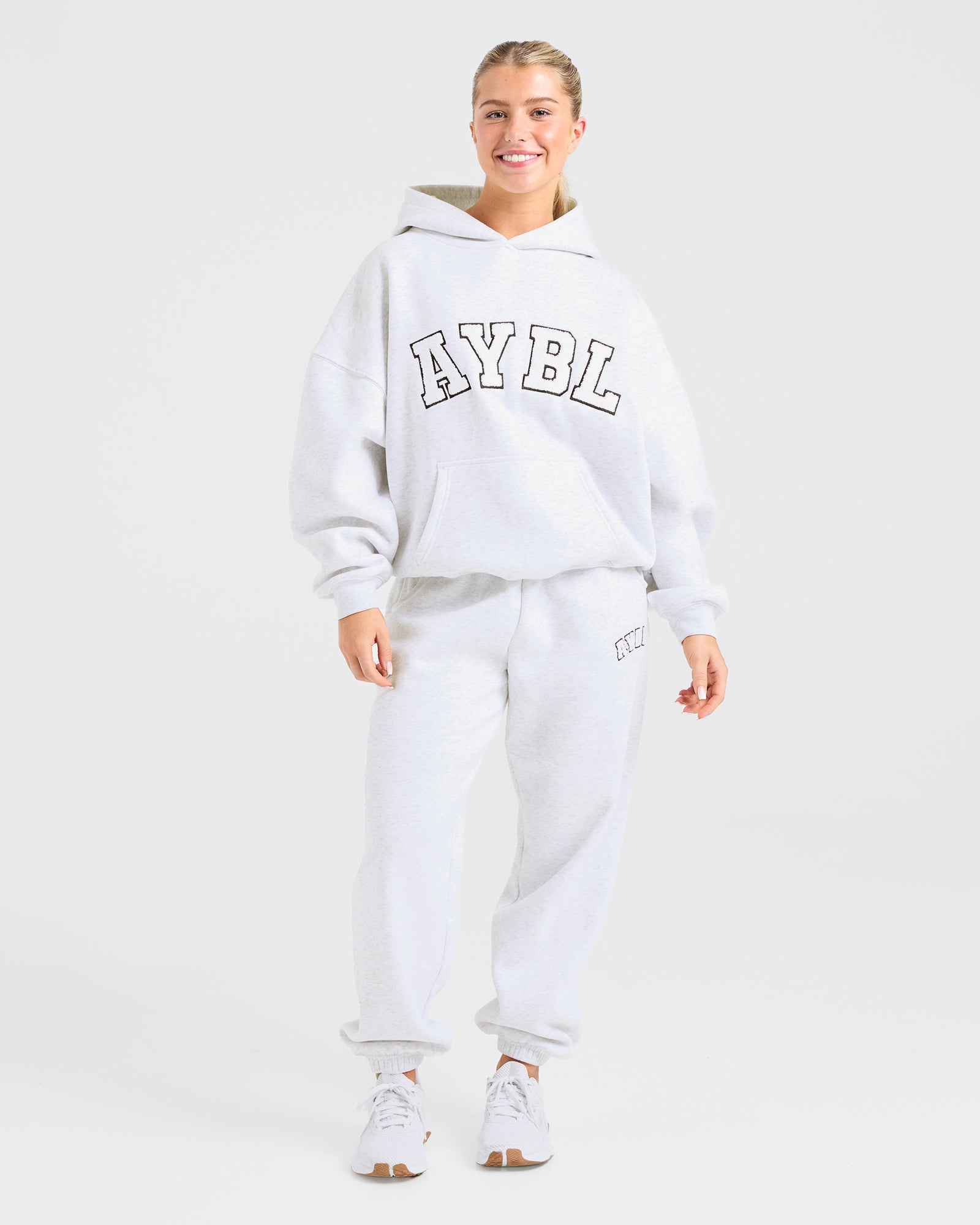 Varsity Oversized Hoodie - Heather Grey