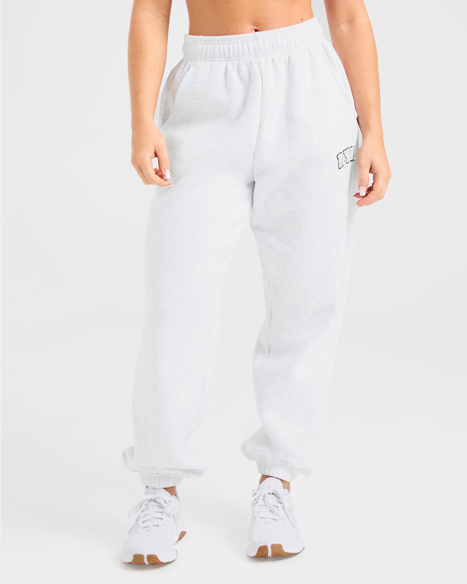 Varsity oversized joggingbroek - heidegrijs