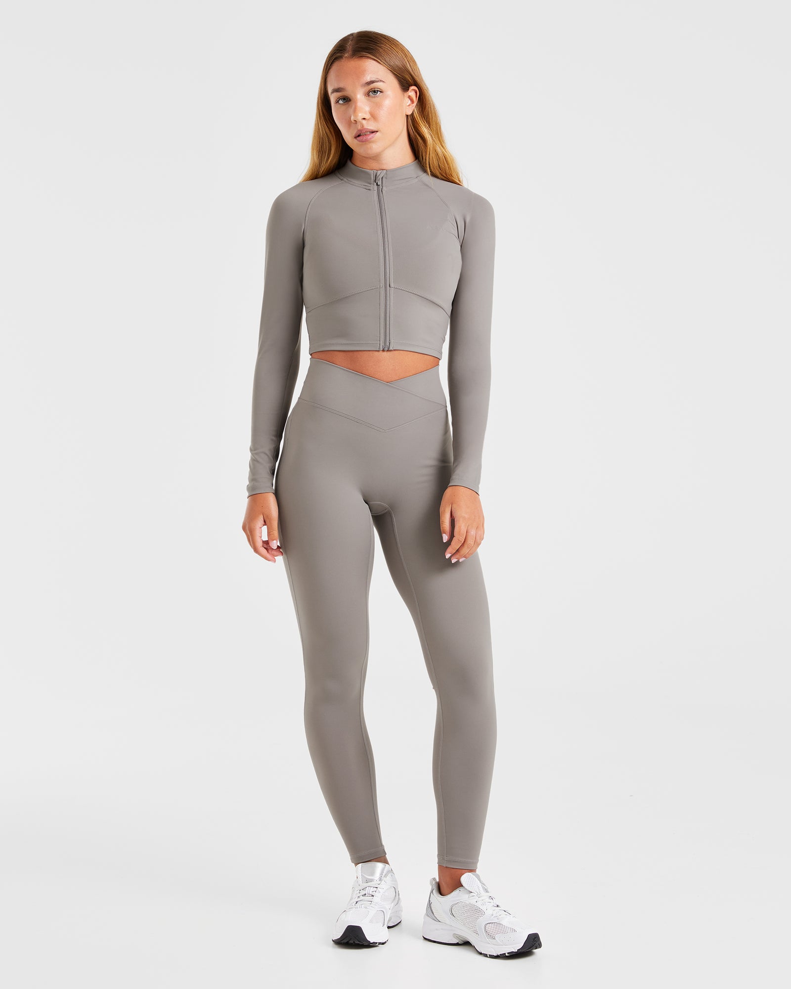 Sculpt Wrap Zip Up Jacket - Smoke Grey