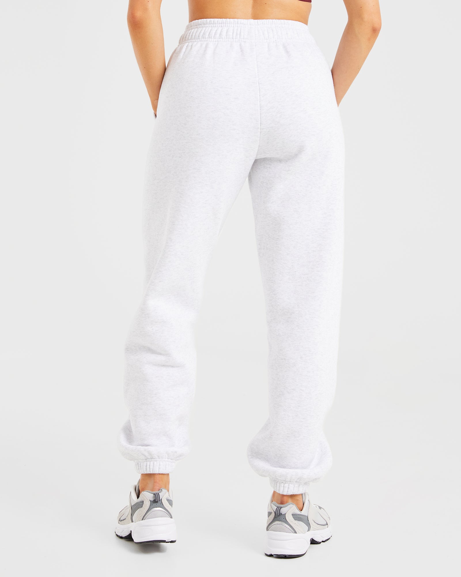 AYBL Sports Club Oversized Joggers - Grey Marl/Burgundy