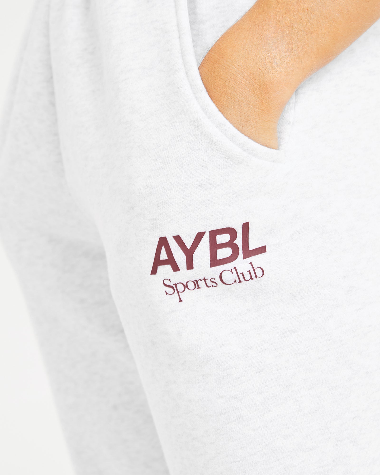 AYBL Sports Club Oversized Joggers - Grey Marl/Burgundy