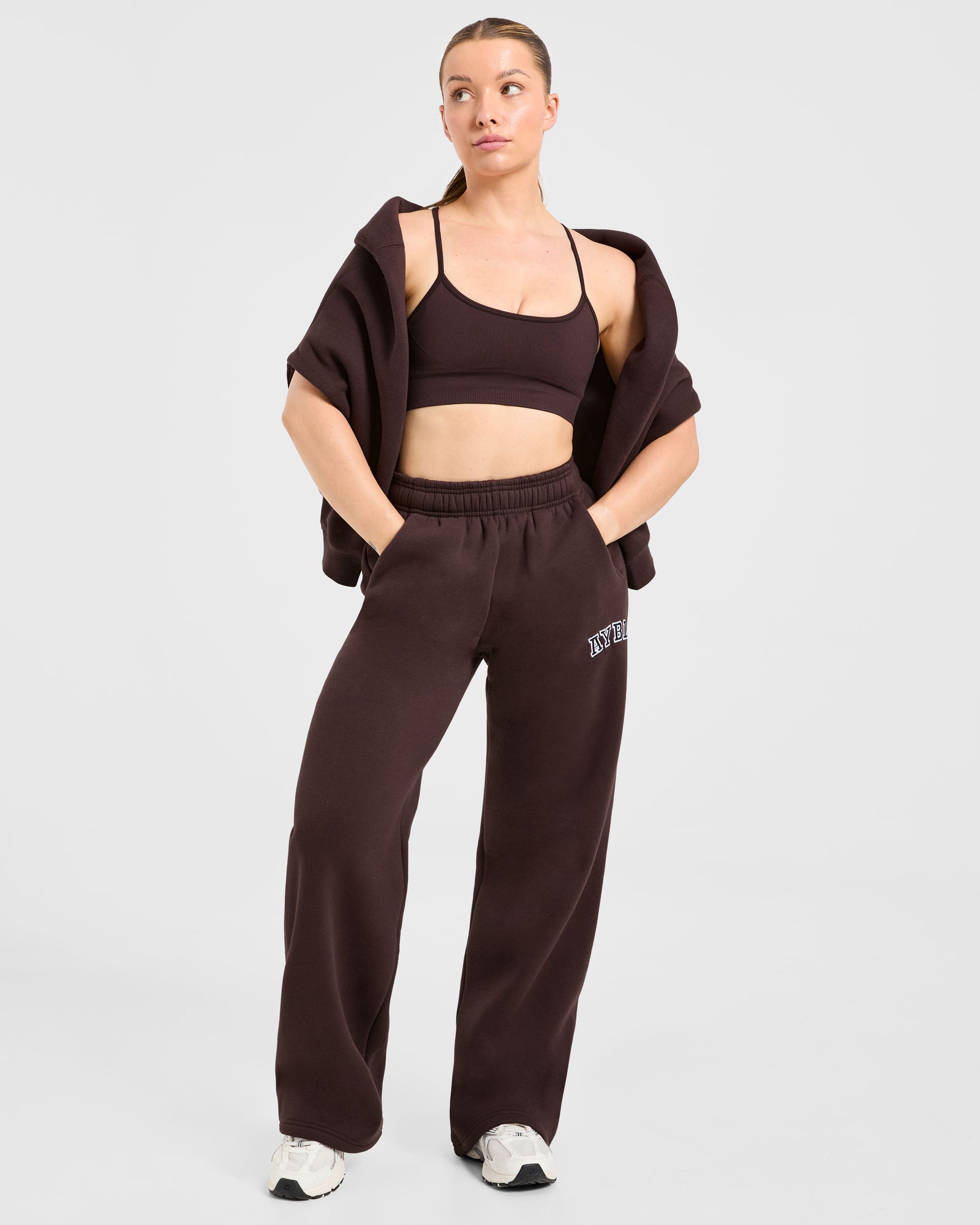 Varsity 2.0 Oversized Straight Leg Joggers - Cocoa Brown