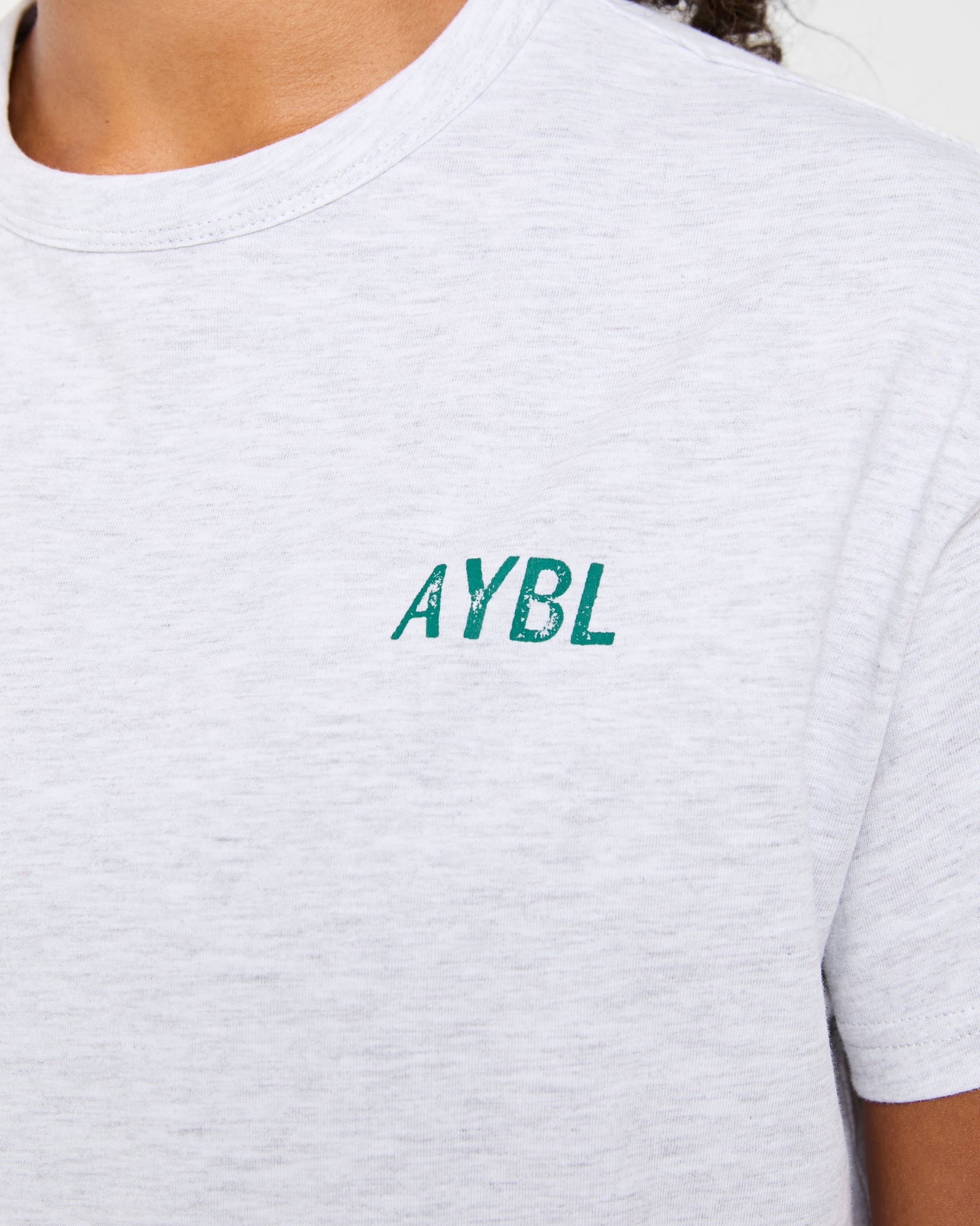 Strong Women Graphic Oversized T Shirt - Grey Marl/Green