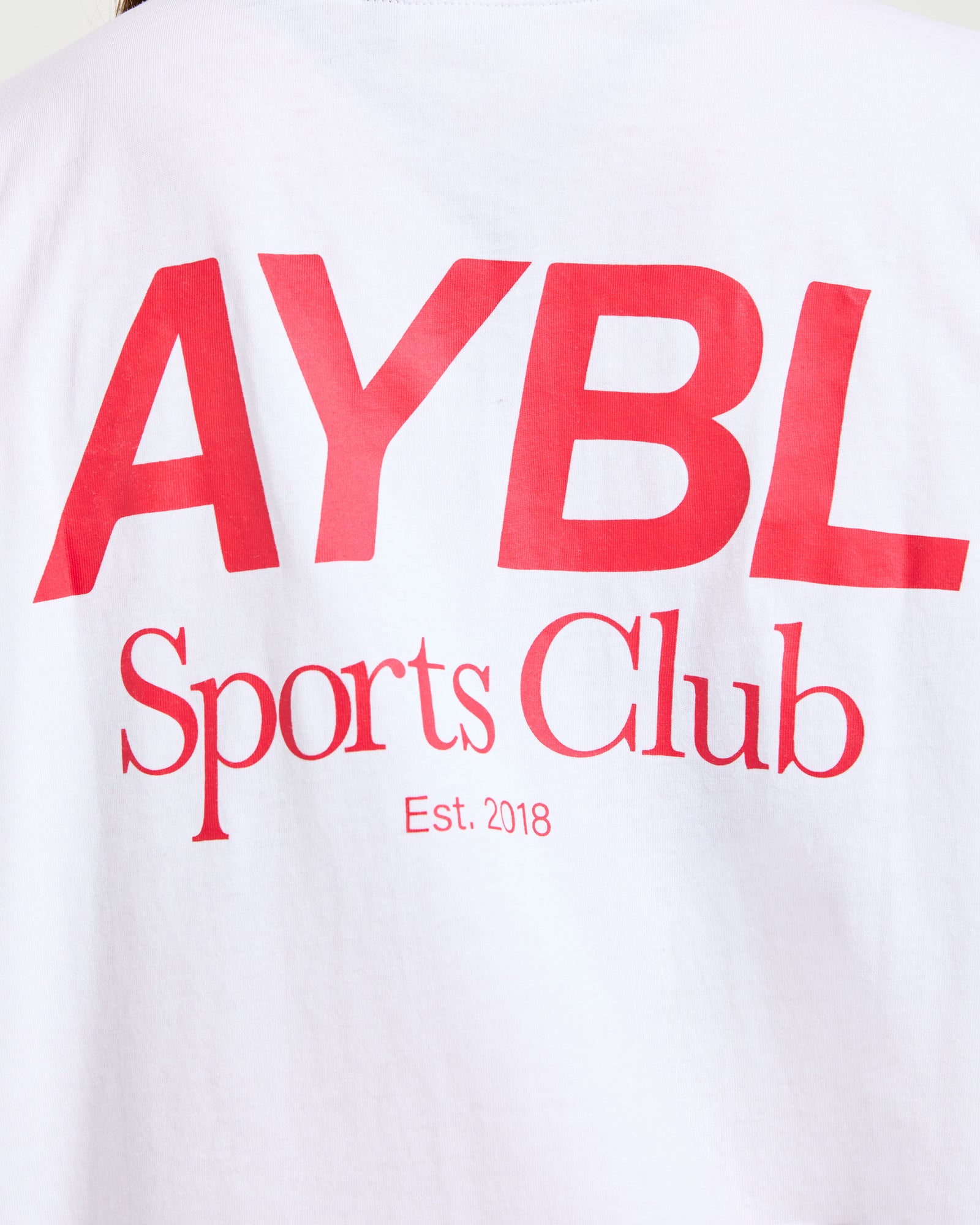 AYBL Sports Club Oversized T Shirt - White/True Red