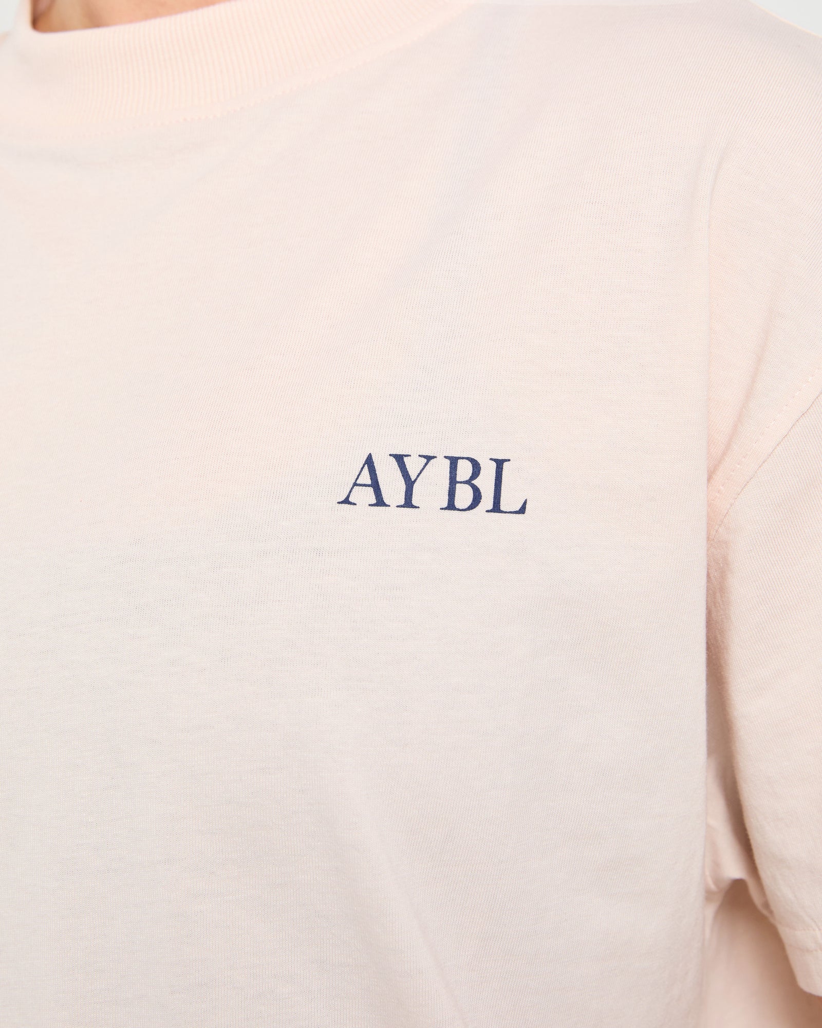 Body, Mind, You Oversized T Shirt - Peach/Navy