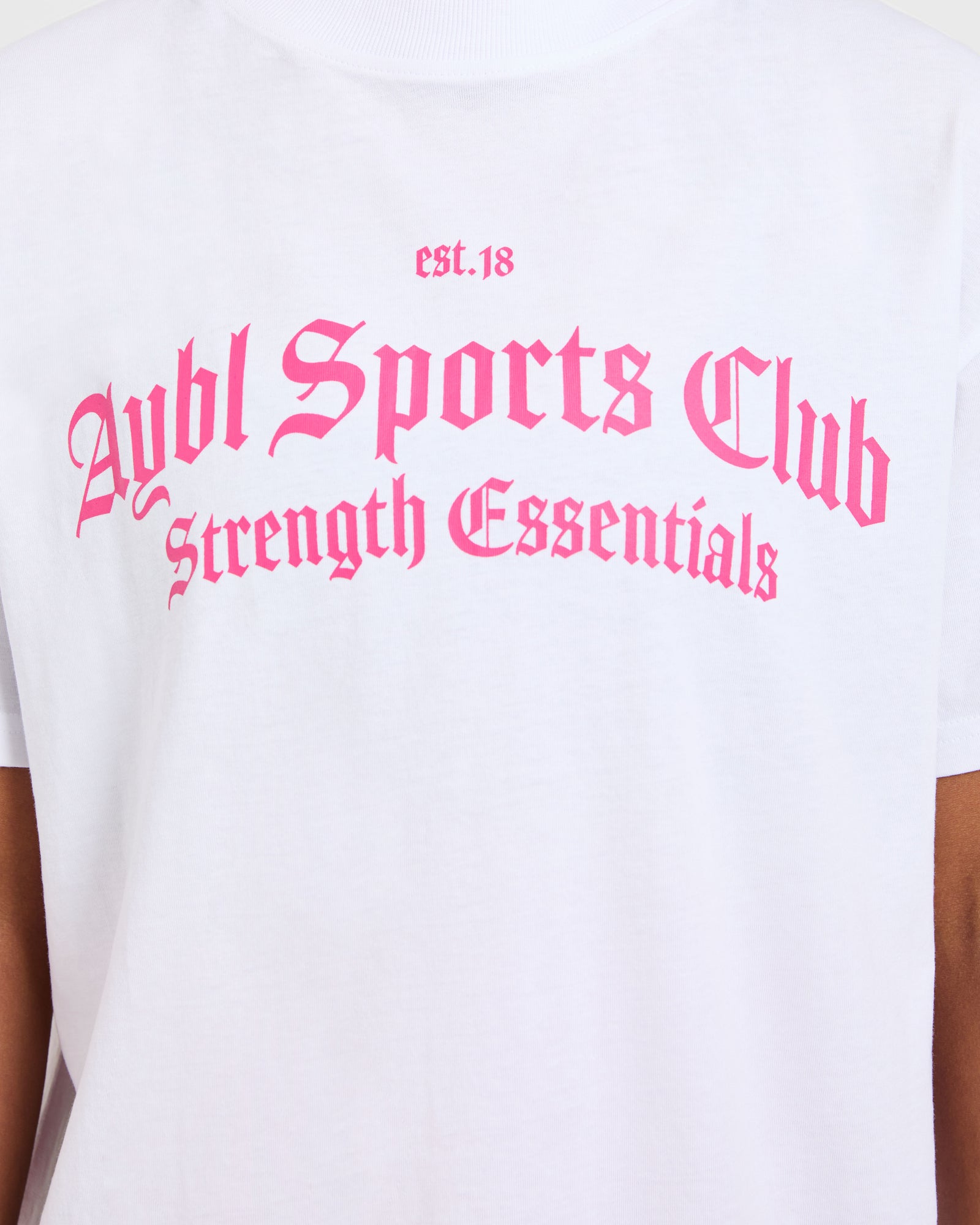Sports Club Gothic Oversized T Shirt - White/Pink