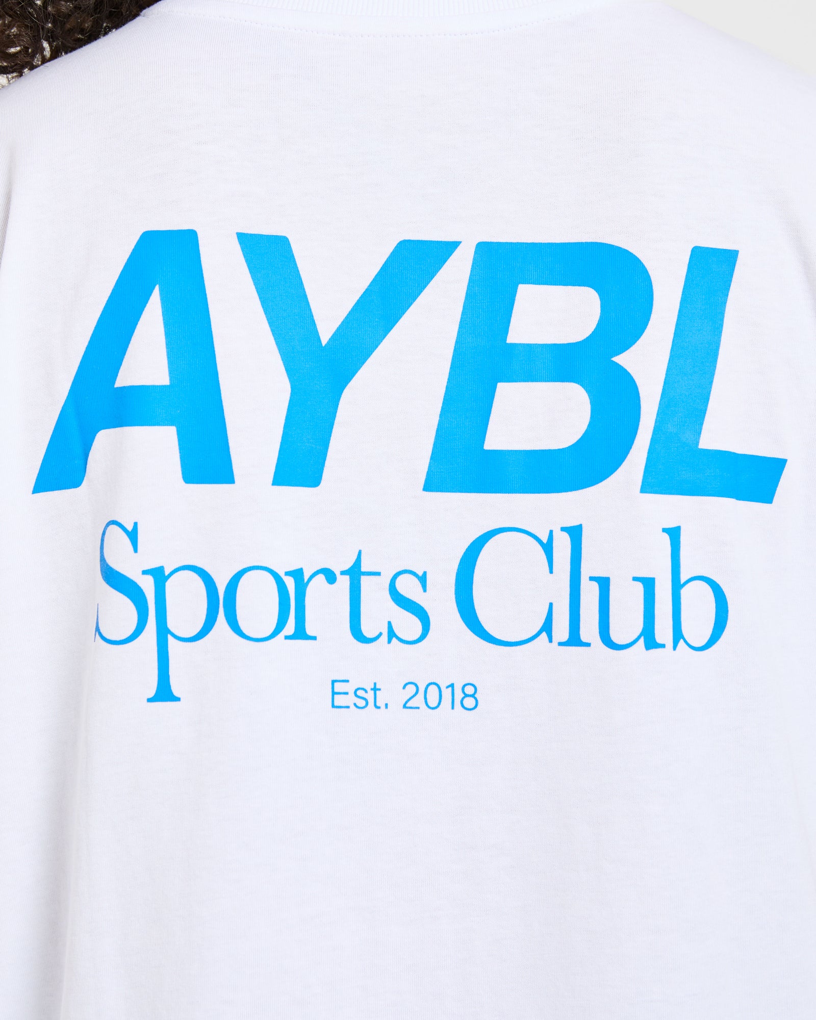 AYBL Sports Club Oversized T Shirt - White/Cobalt