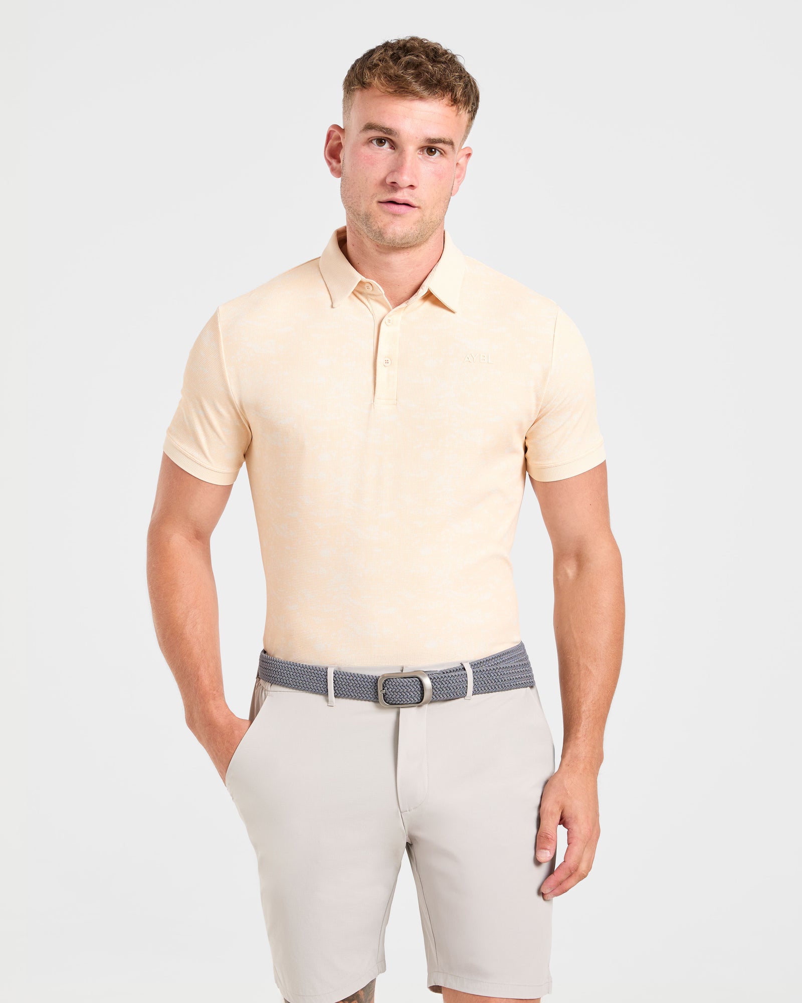 Precision Texture Polo - Peach