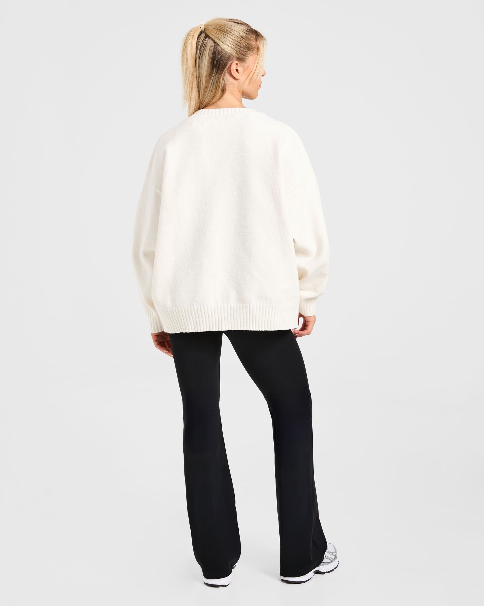 Varsity Oversized Knitted Sweater - Off White