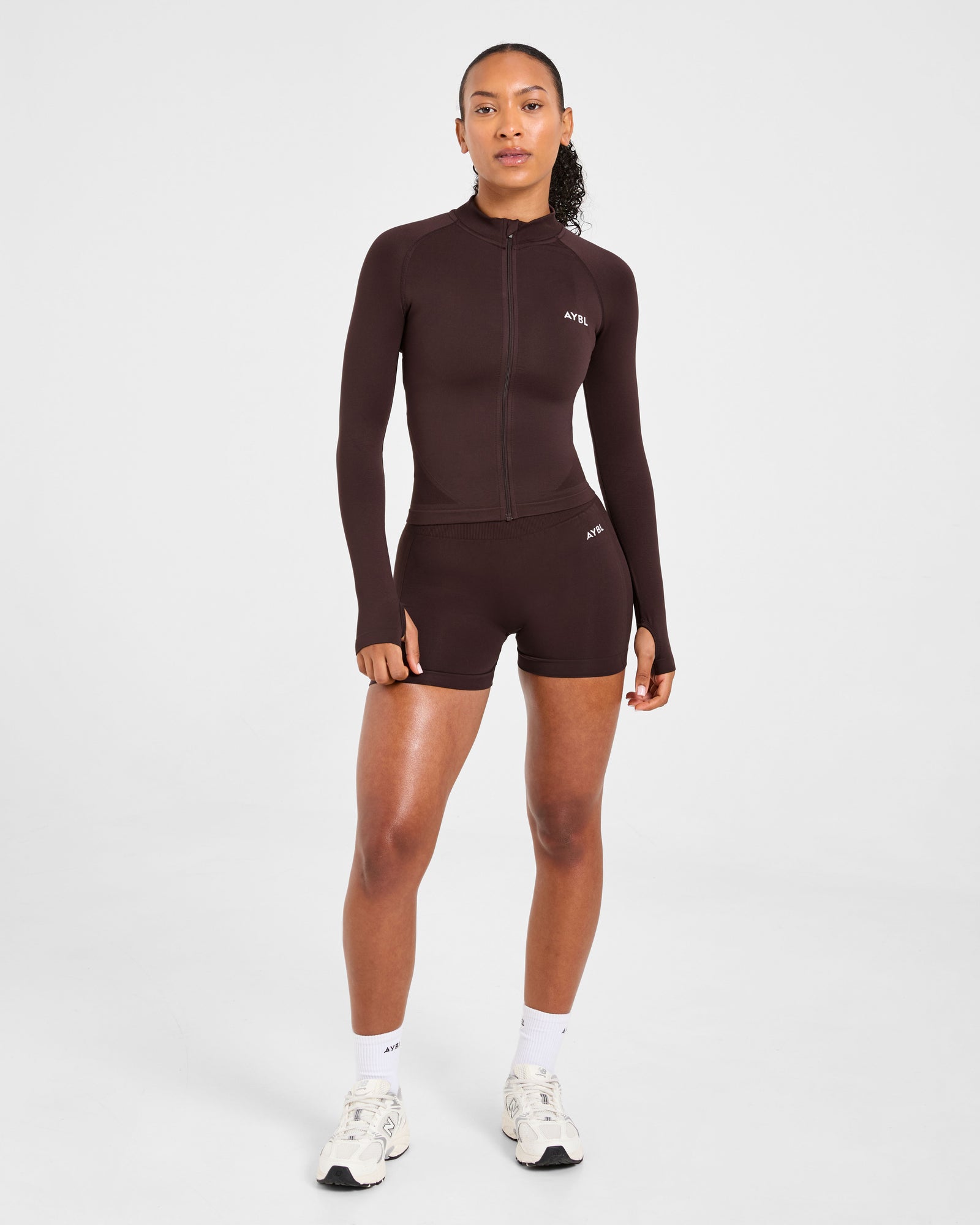 JD Empower Seamless Full Zip Jacket - Cocoa Brown