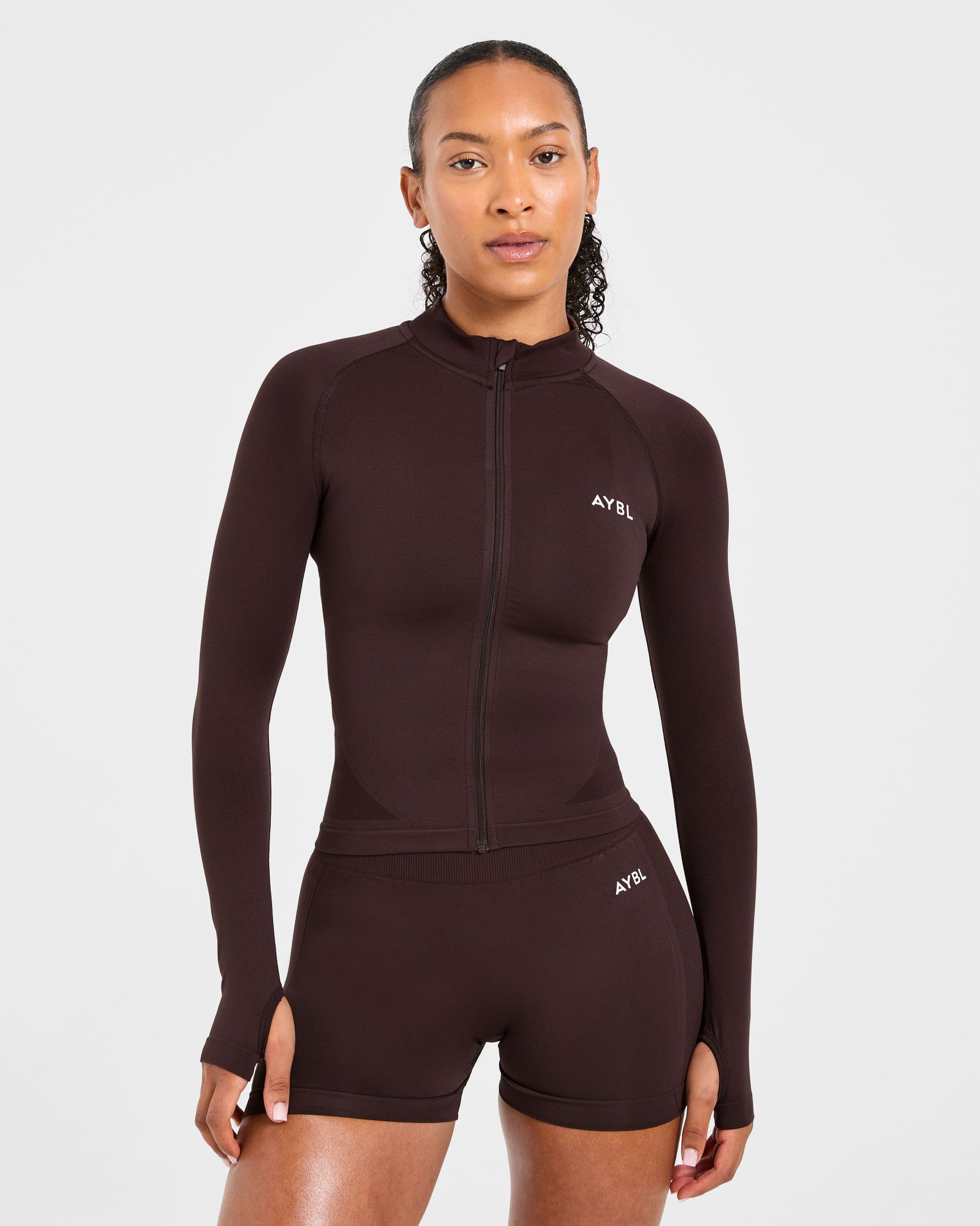 JD Empower Seamless Full Zip Jacket - Cocoa Brown