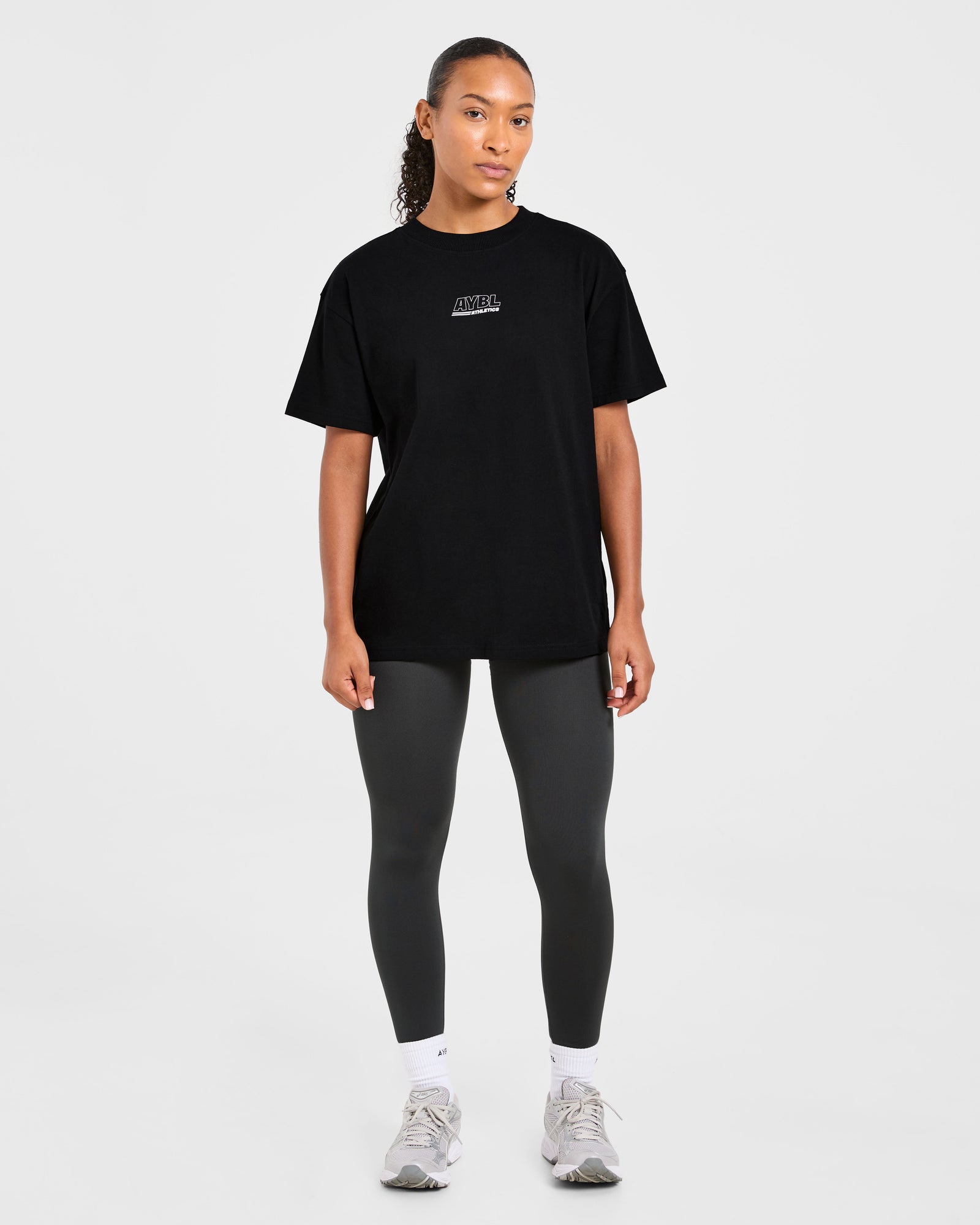 JD Athletics Track Oversized T Shirt - Black/White