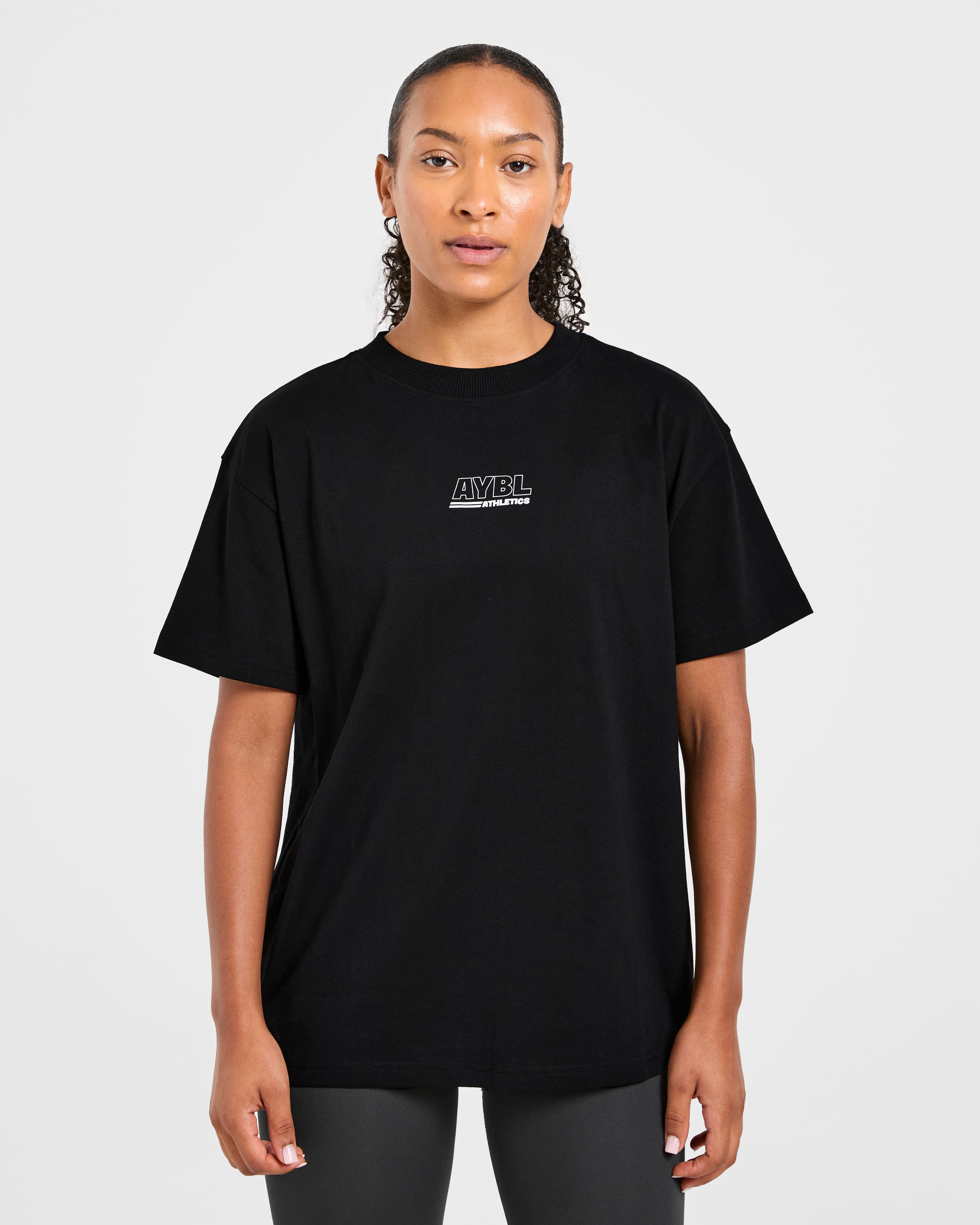 JD Athletics Track Oversized T Shirt - Black/White