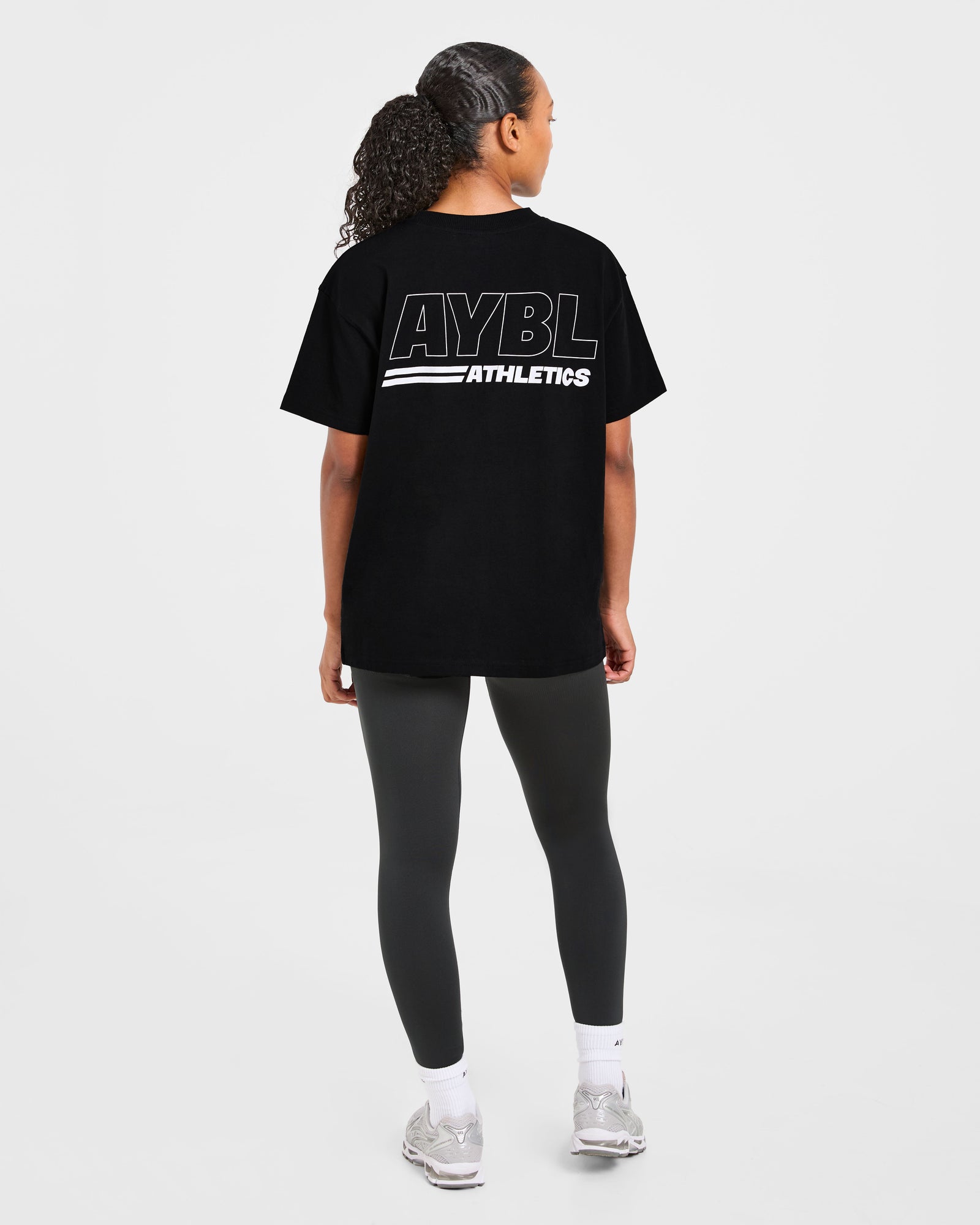 JD Athletics Track Oversized T Shirt - Black/White