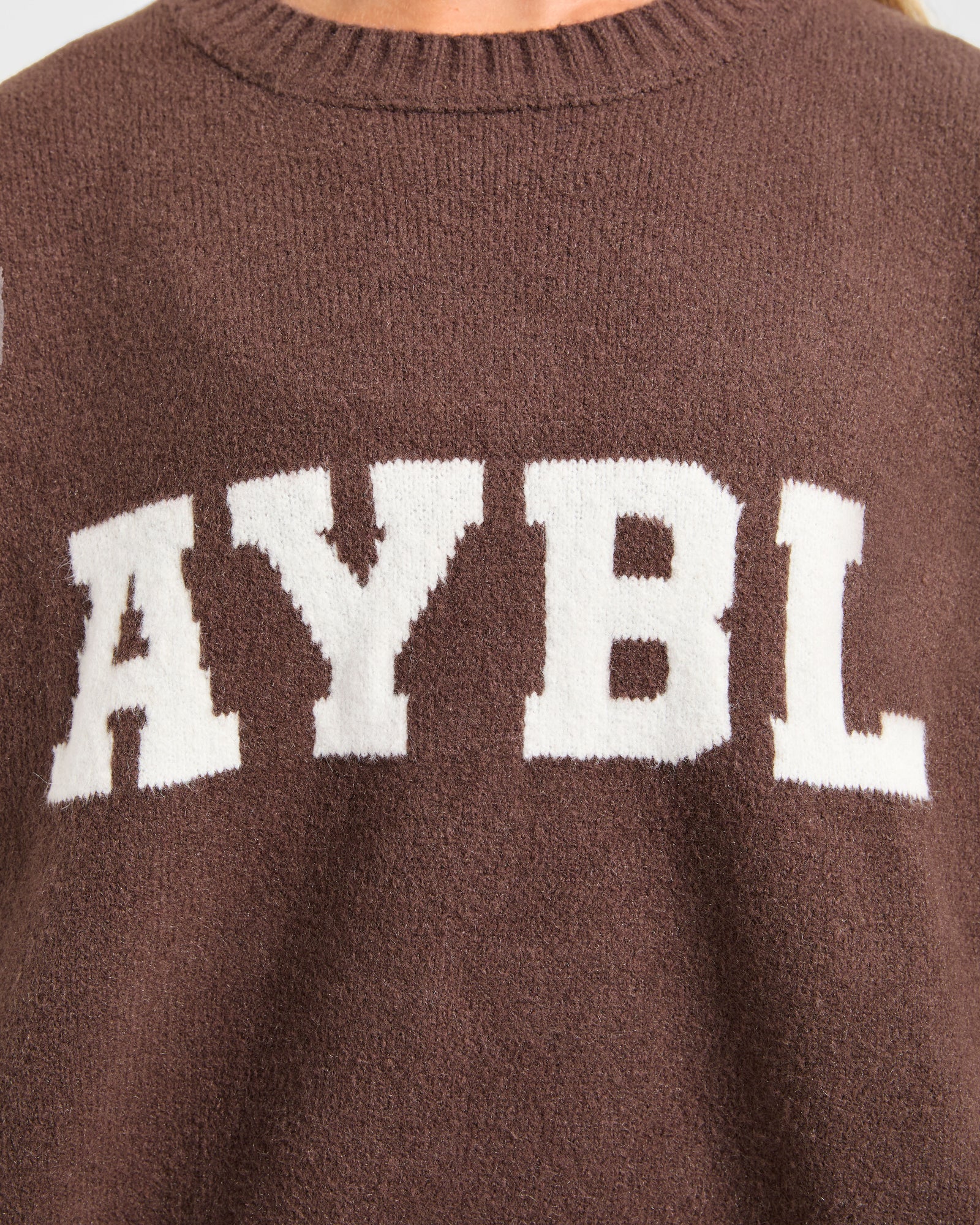 JD Varsity Oversized Knitted Sweater - Brown