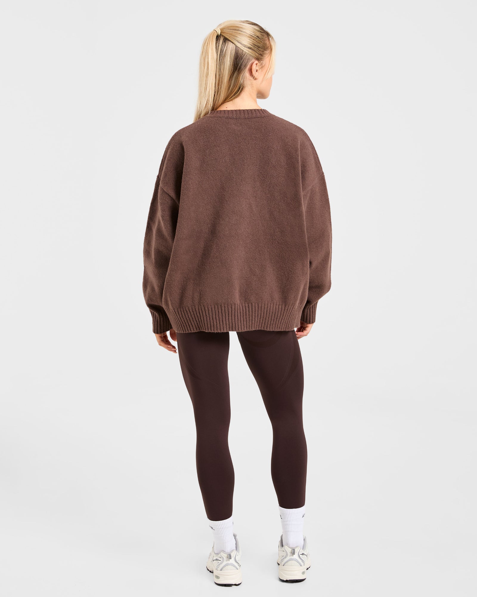JD Varsity Oversized Knitted Sweater - Brown
