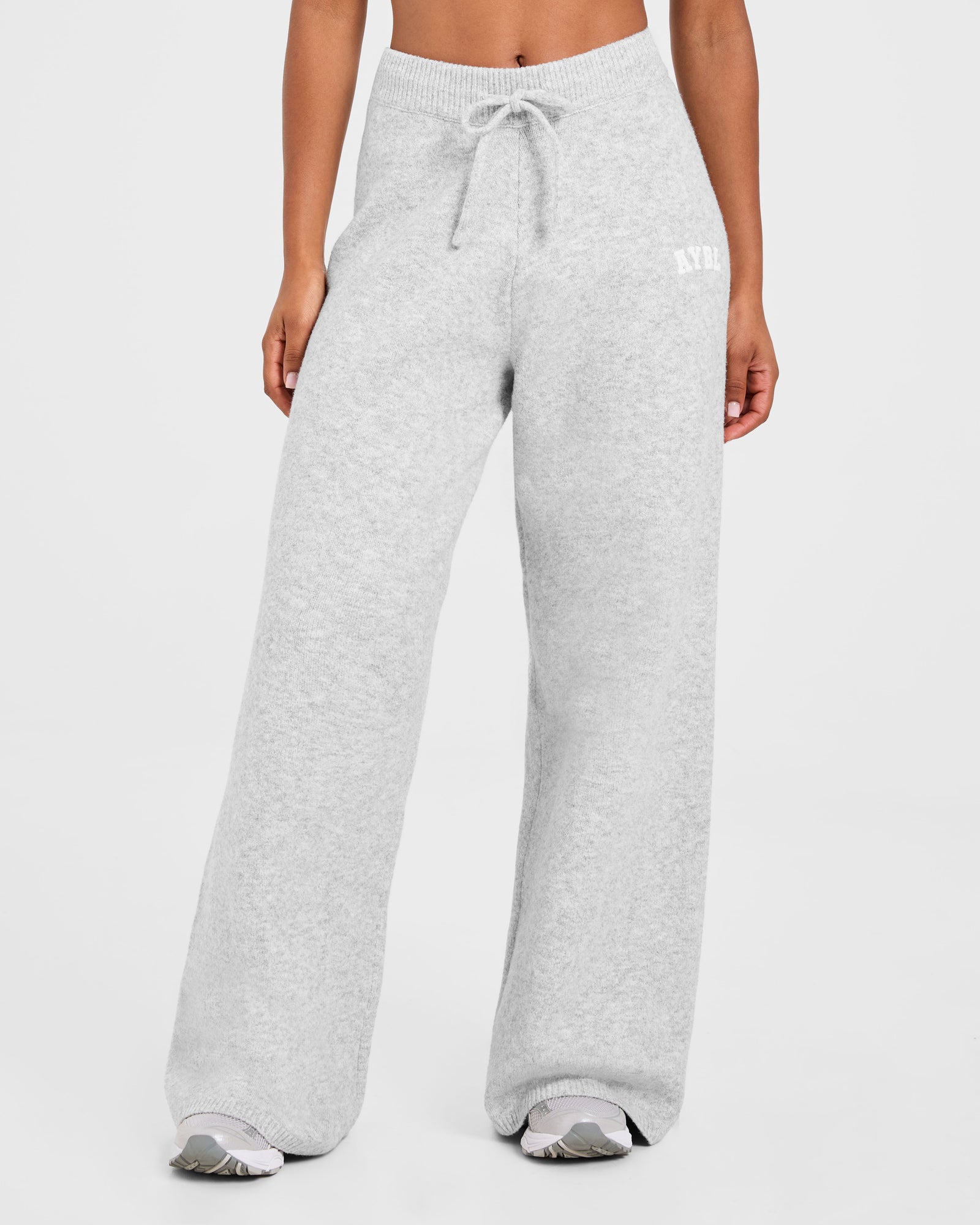 JD Varsity Oversized Knitted Joggers - Grey Marl