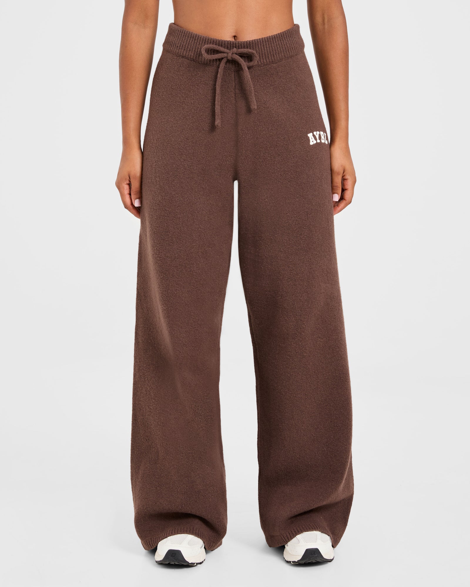 JD Varsity Oversized Knitted Joggers - Brown
