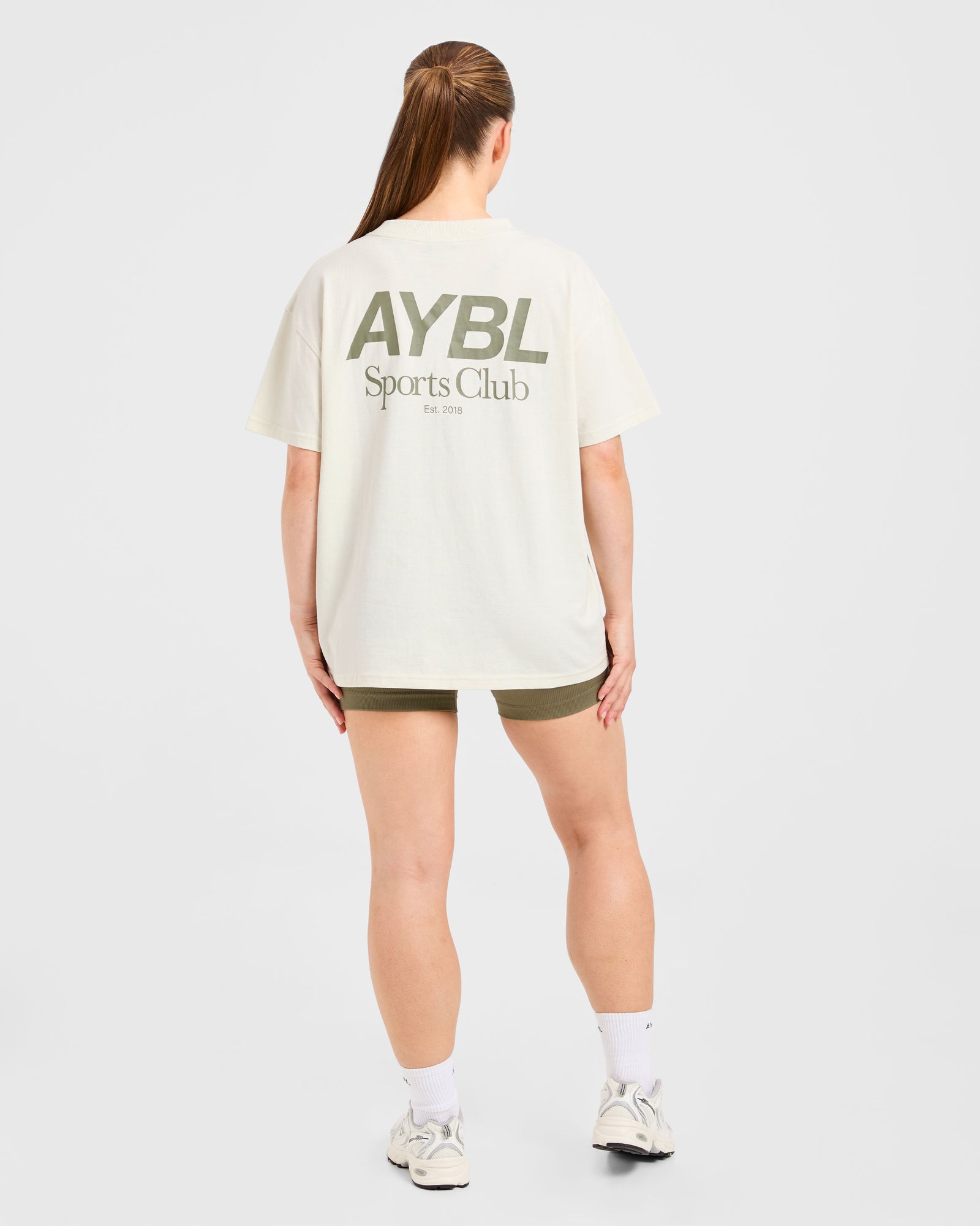 JD AYBL Sports Club Oversized T Shirt - Beige/Muted Olive (Copy)