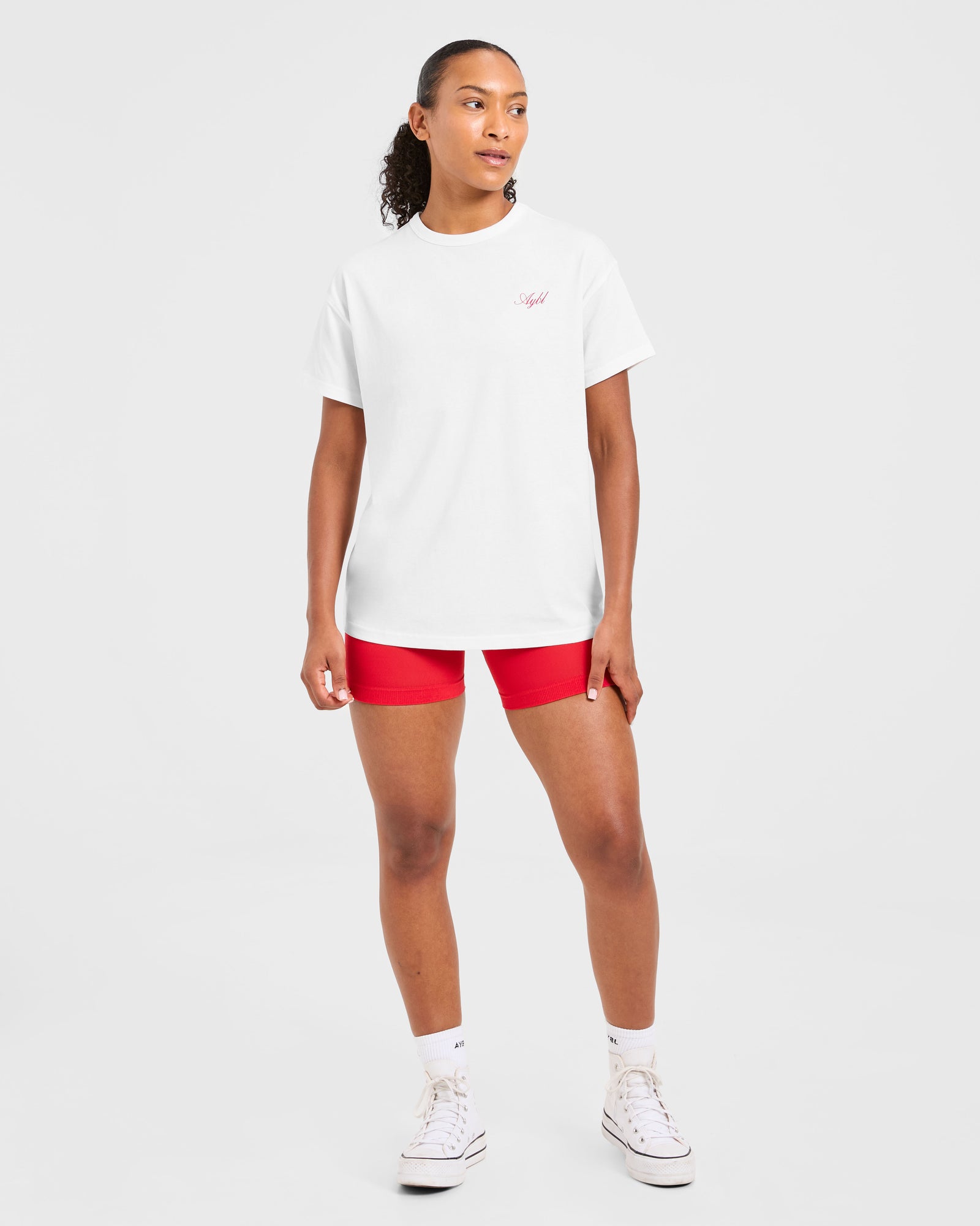 Athletics Sport Dept Oversized T Shirt - White/Red