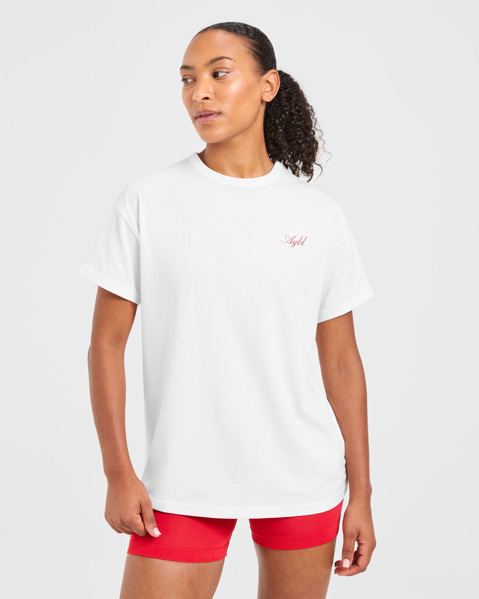 Athletics Sport Dept Oversized T Shirt - White/Red