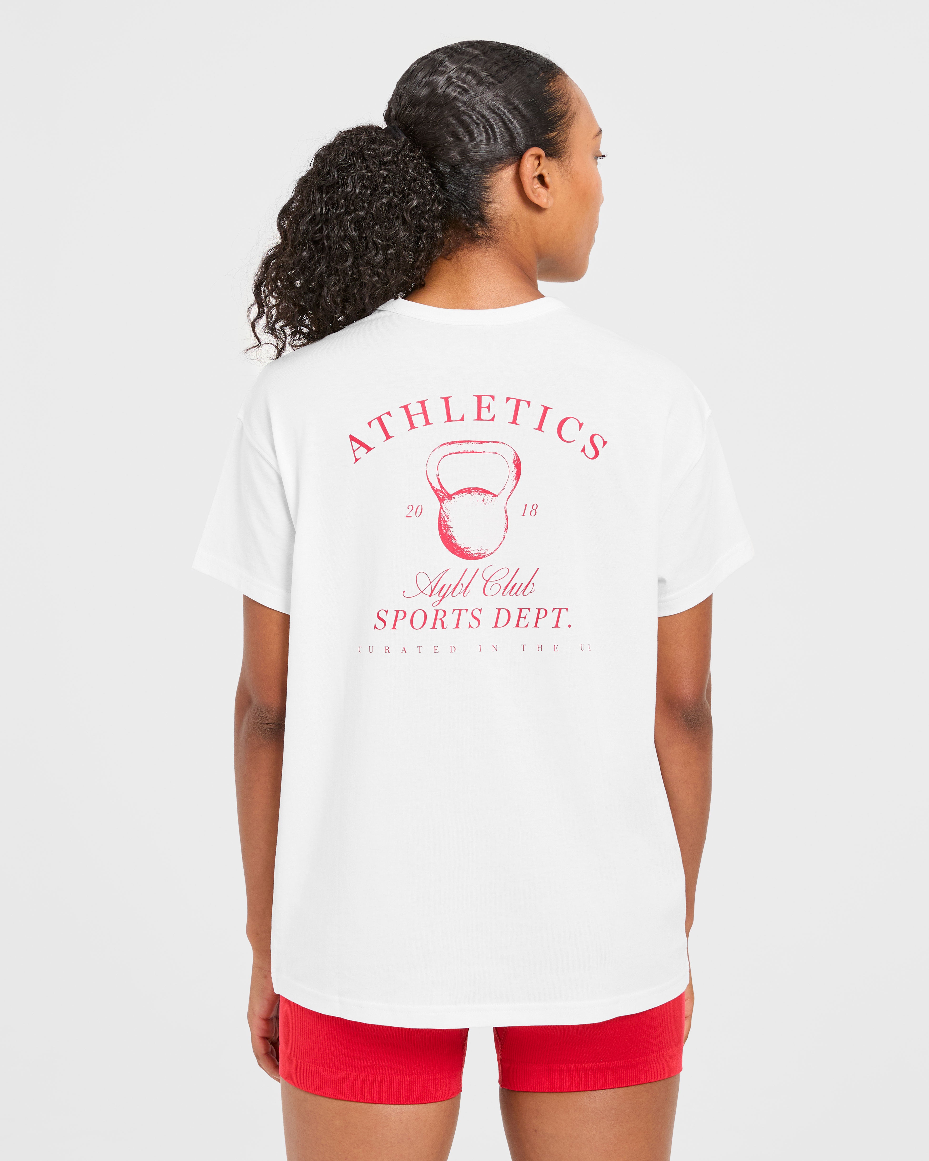 Athletics Sport Dept Oversized T Shirt - White/Red