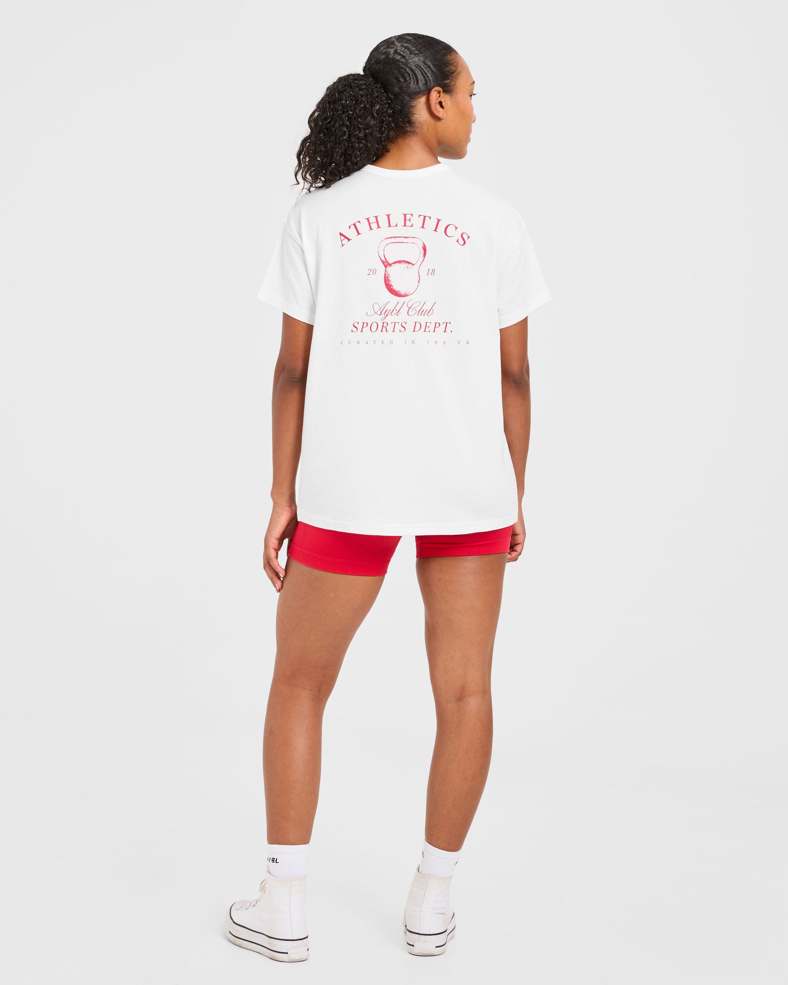 Athletics Sport Dept Oversized T Shirt - White/Red